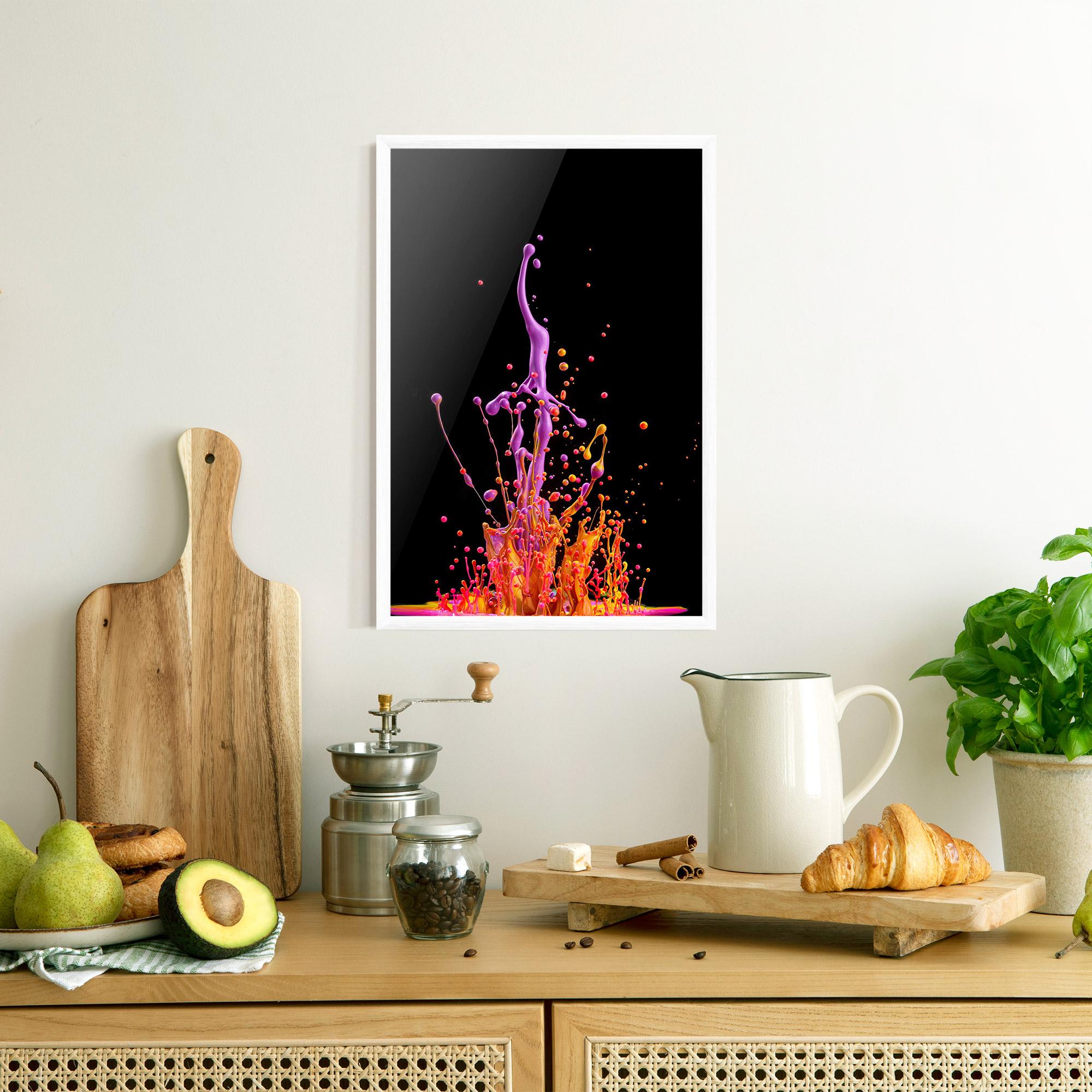 Plakat w Ramie Dancing Colored Paint mockup 8