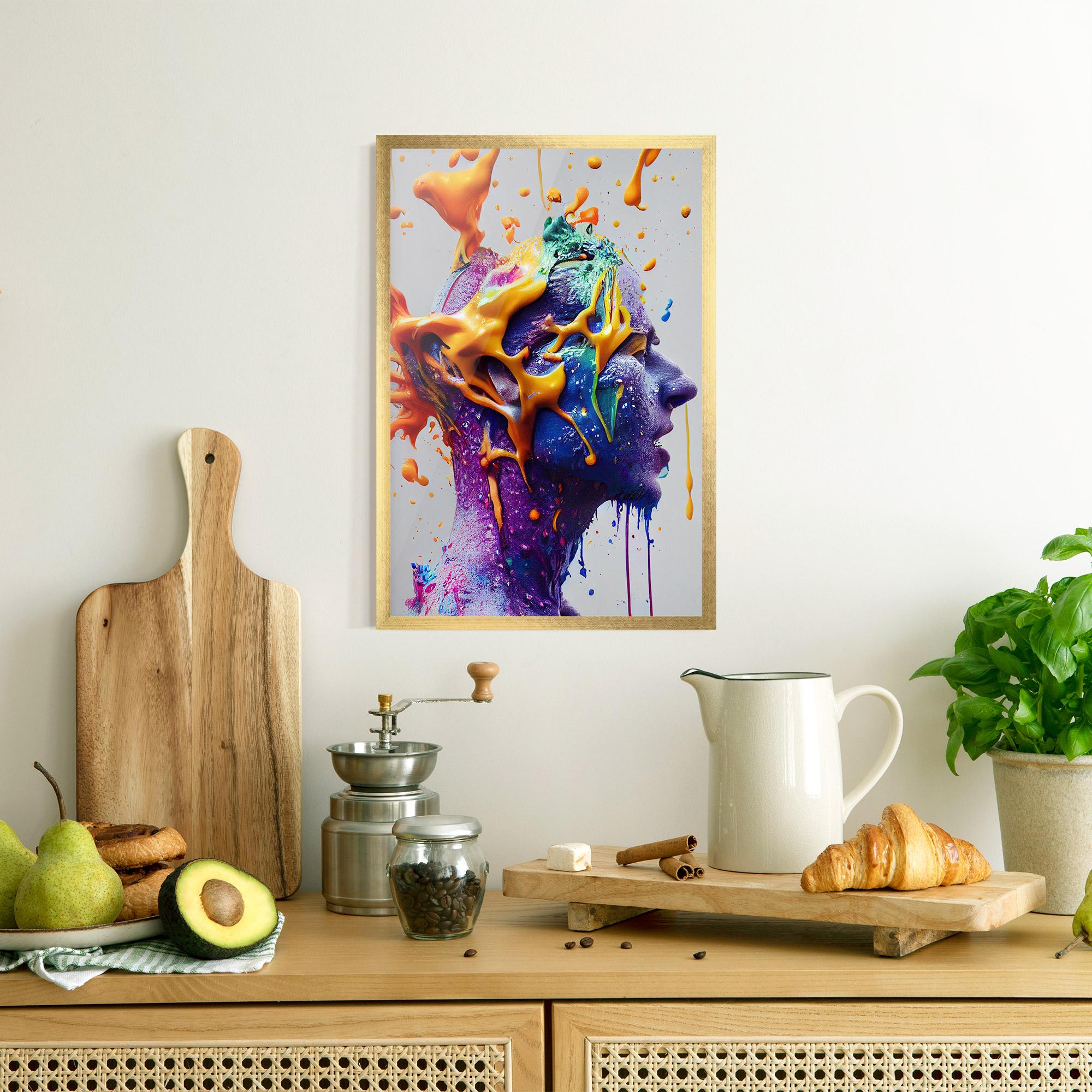 Plakat w Ramie Abstract Purple Face mockup 8