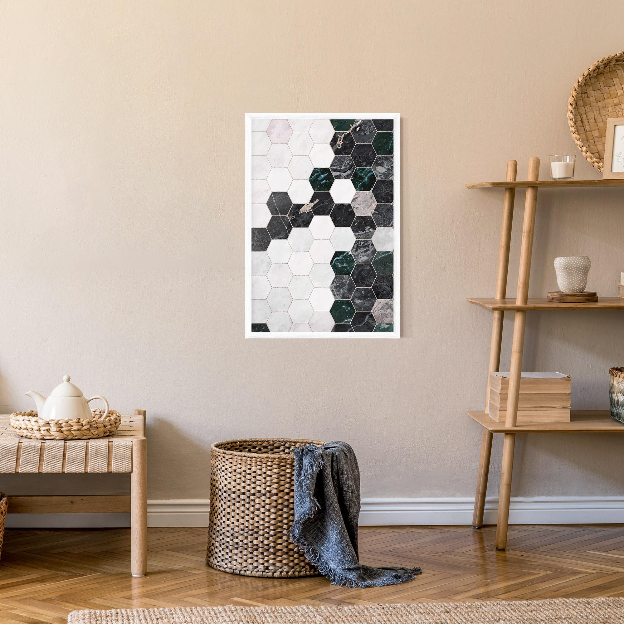 Plakat w Ramie Green Hexagon mockup 9