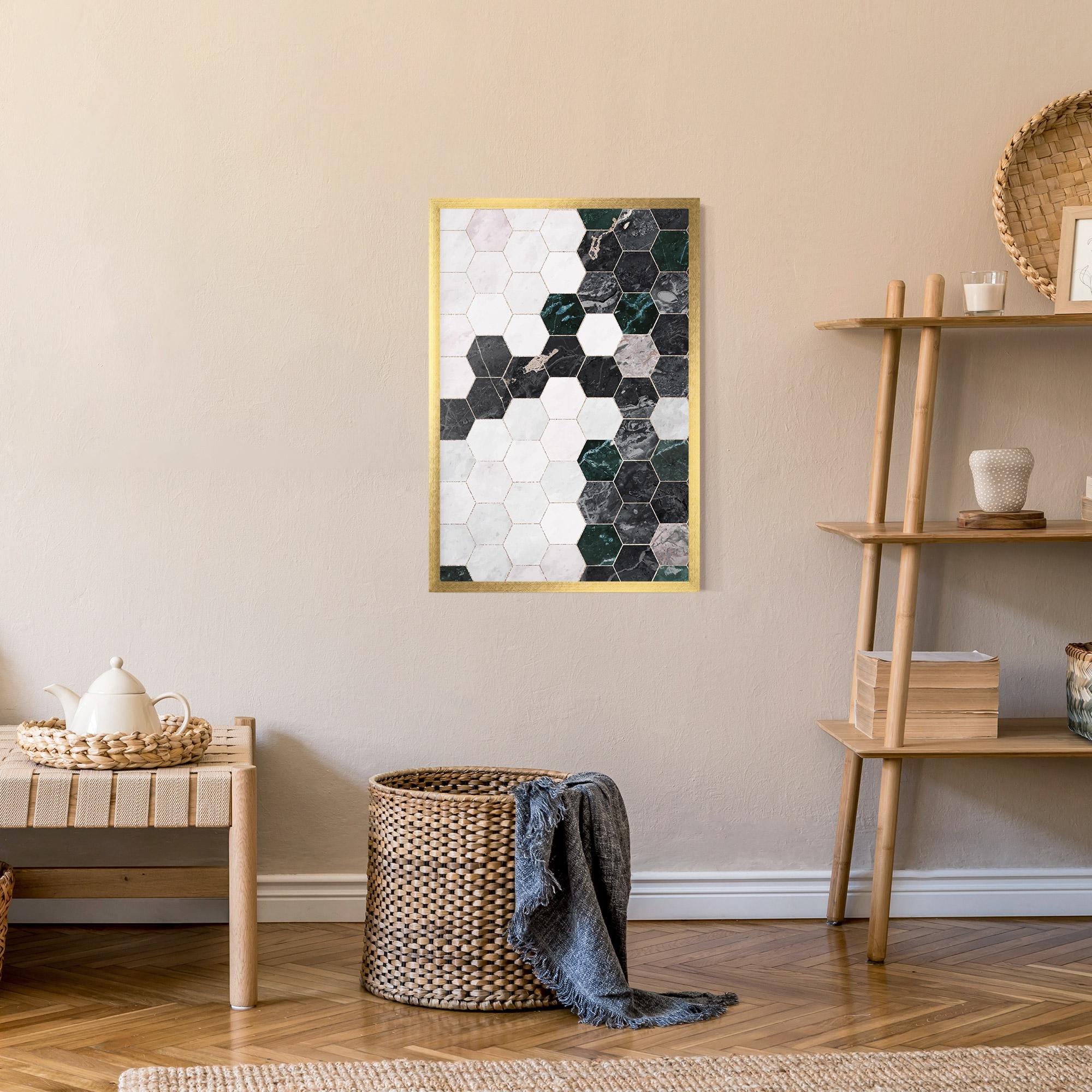 Plakat w Ramie Green Hexagon mockup 9