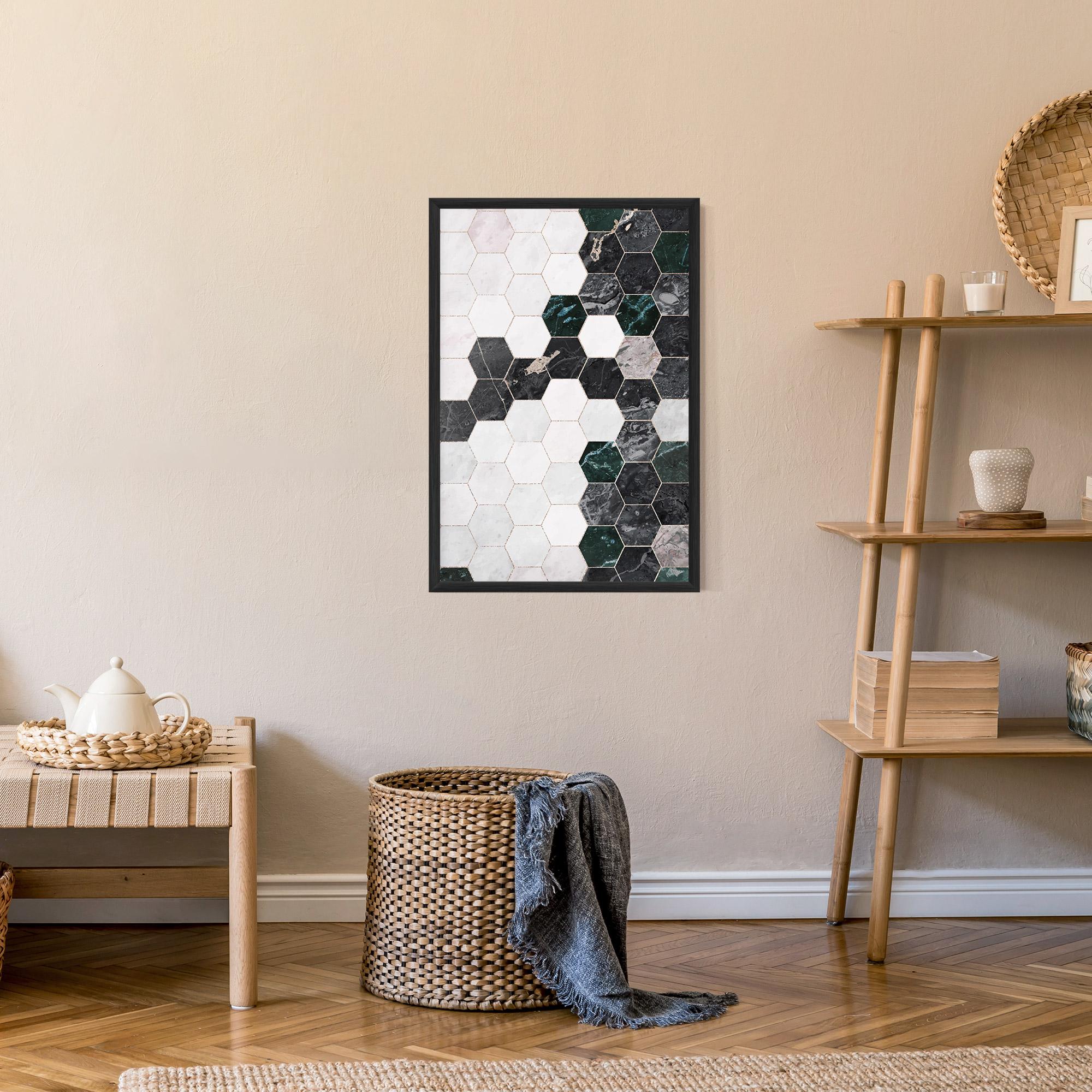 Plakat w Ramie Green Hexagon mockup 9