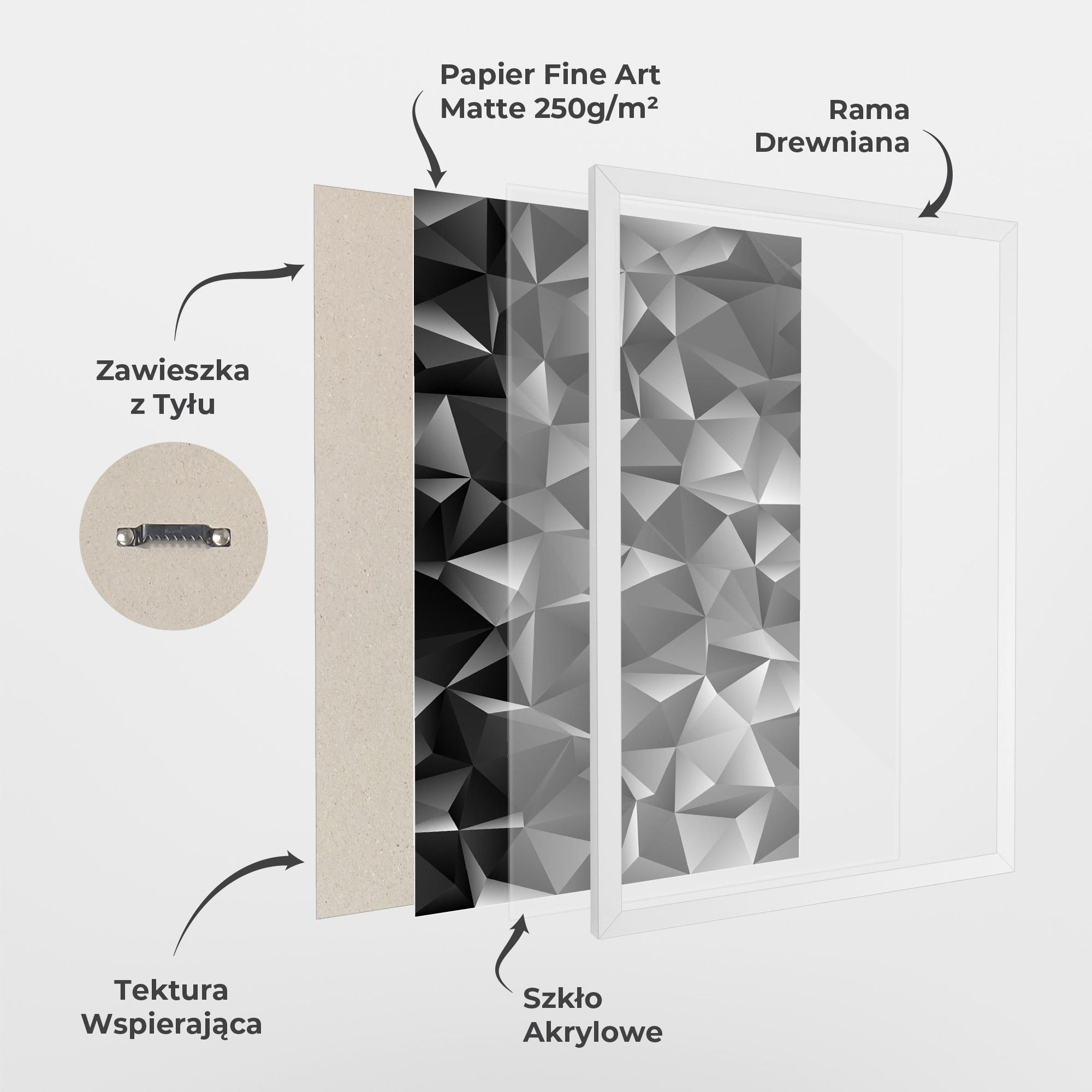 Plakat w Ramie Black Triangle Pattern mockup 1