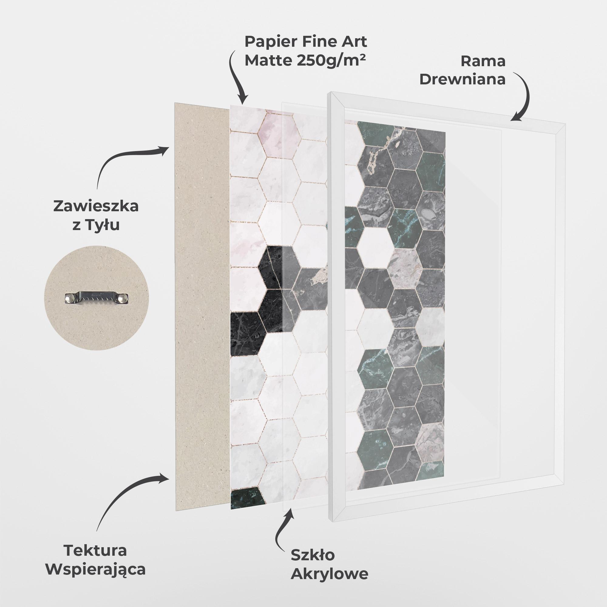Plakat w Ramie Green Hexagon mockup 1