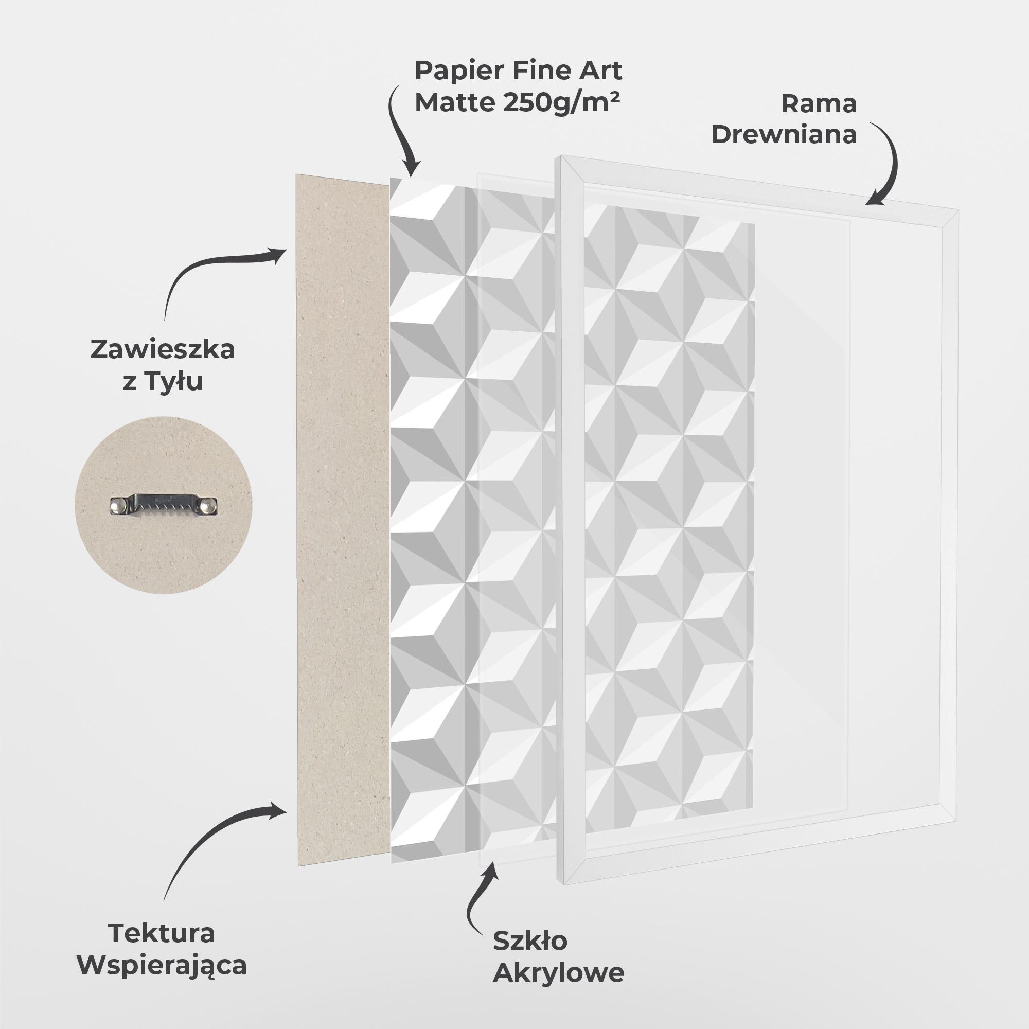 Plakat w Ramie White Triangle Pattern mockup 1