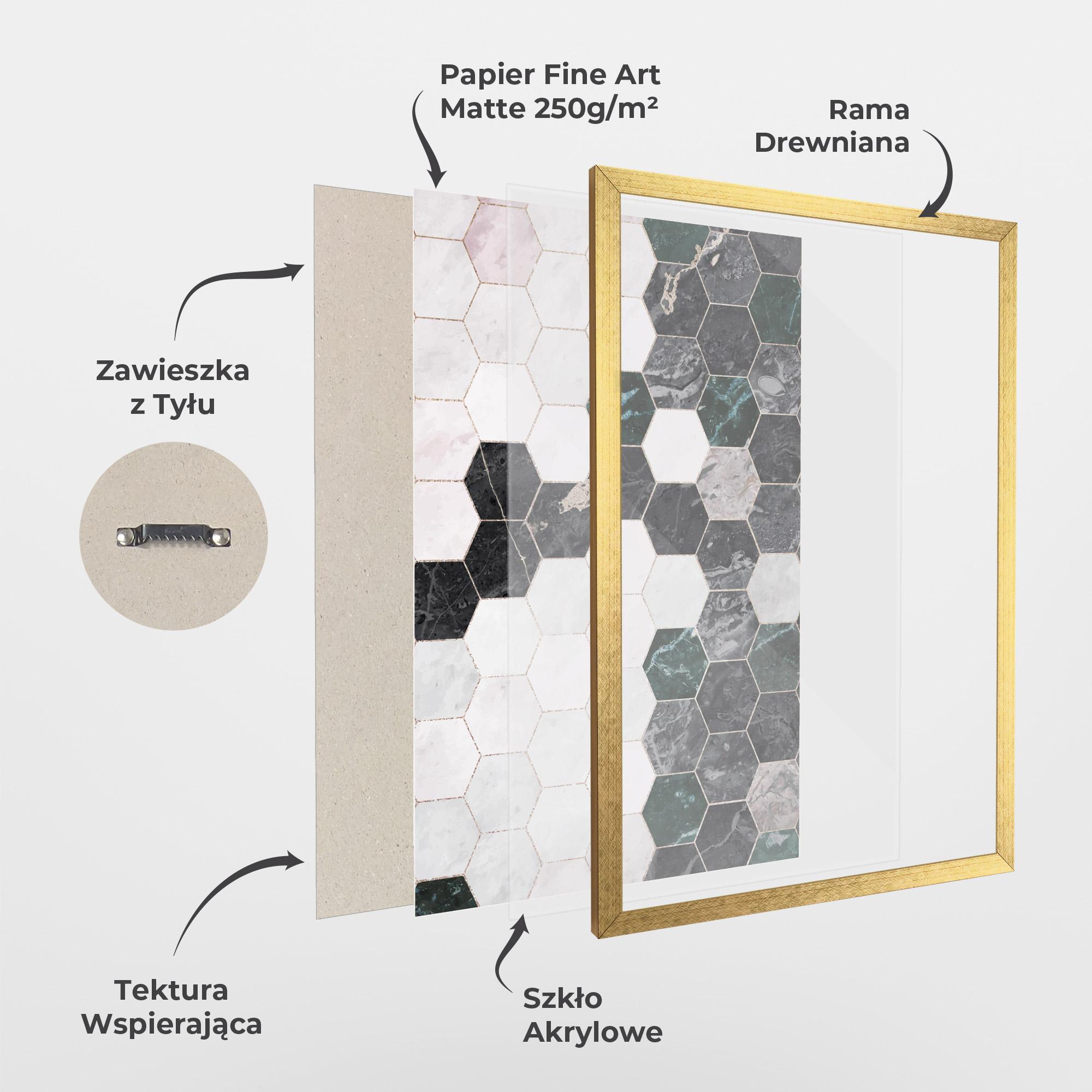 Plakat w Ramie Green Hexagon mockup 1