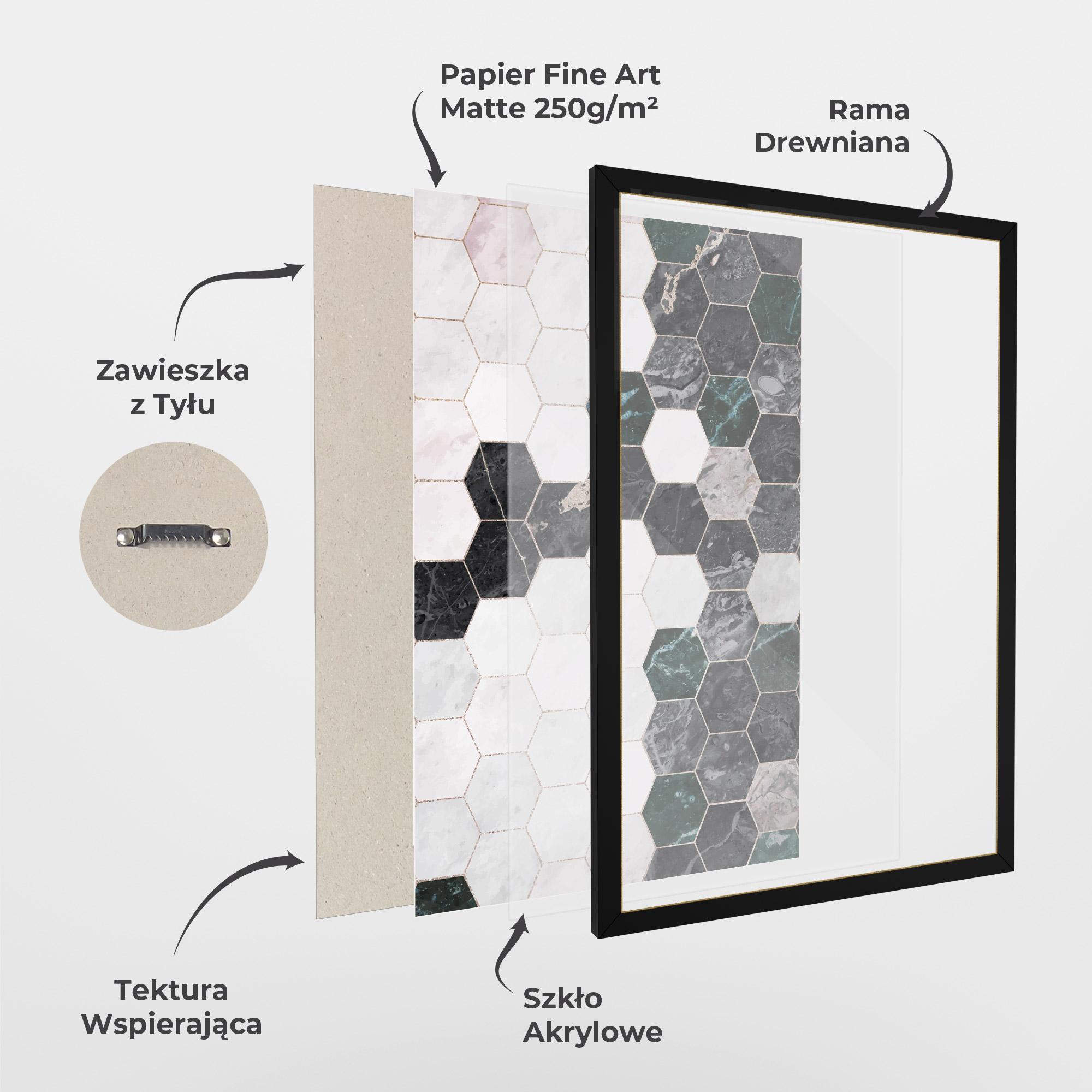 Plakat w Ramie Green Hexagon mockup 1