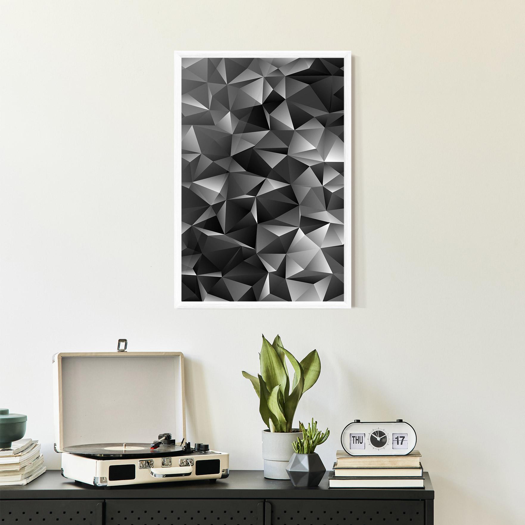 Plakat w Ramie Black Triangle Pattern mockup 2