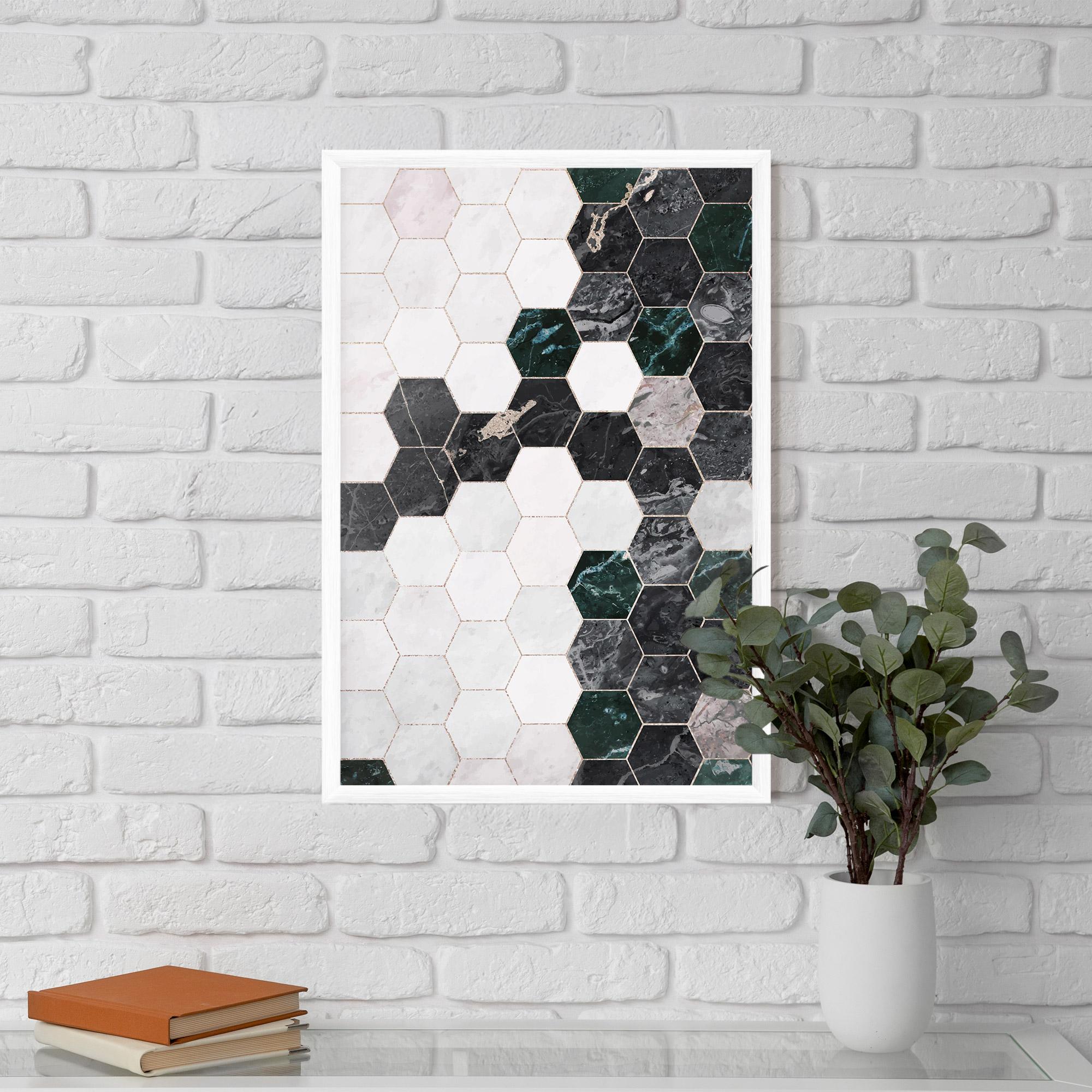 Plakat w Ramie Green Hexagon mockup 5