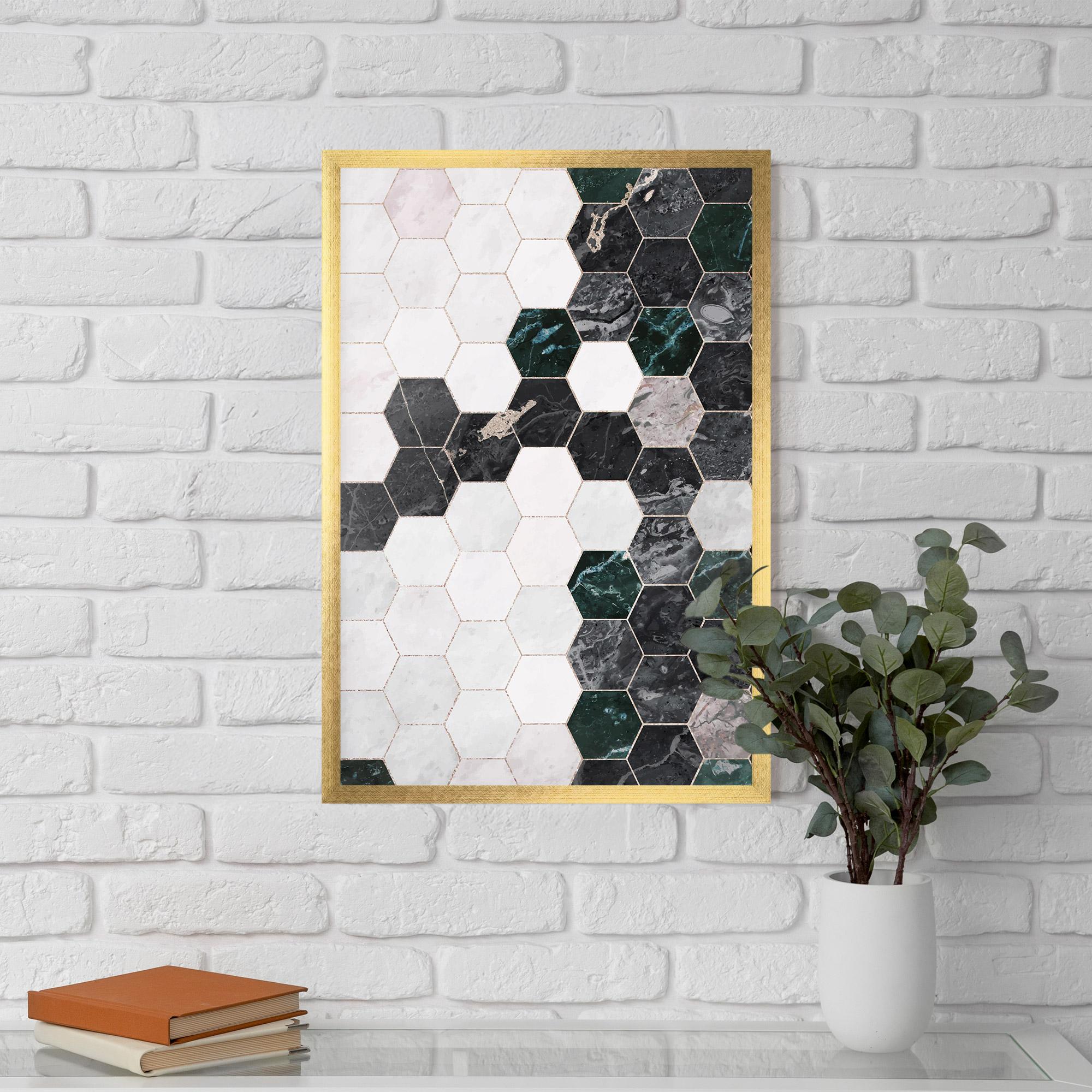 Plakat w Ramie Green Hexagon mockup 5