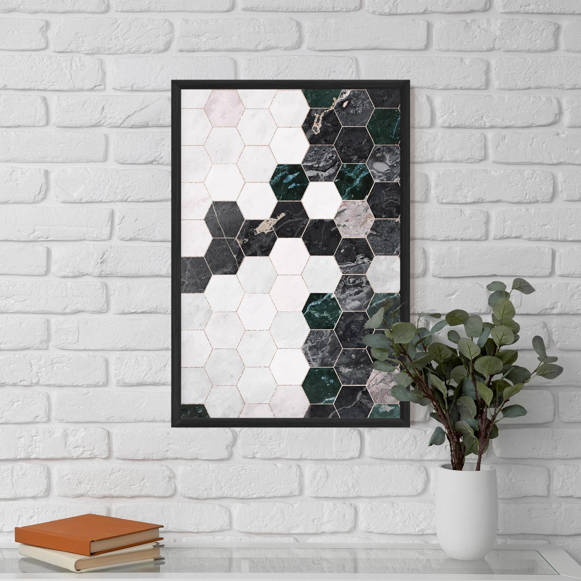 Plakat w Ramie Green Hexagon mockup 5