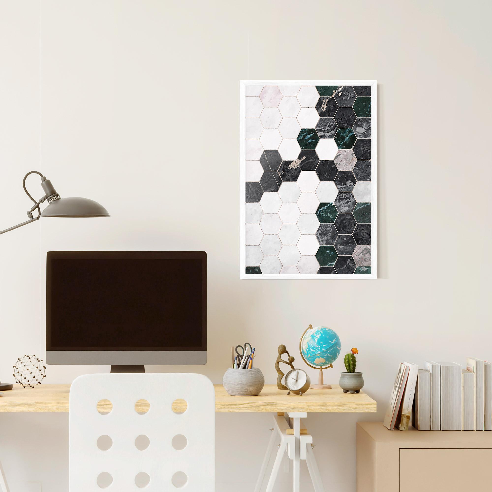 Plakat w Ramie Green Hexagon mockup 6