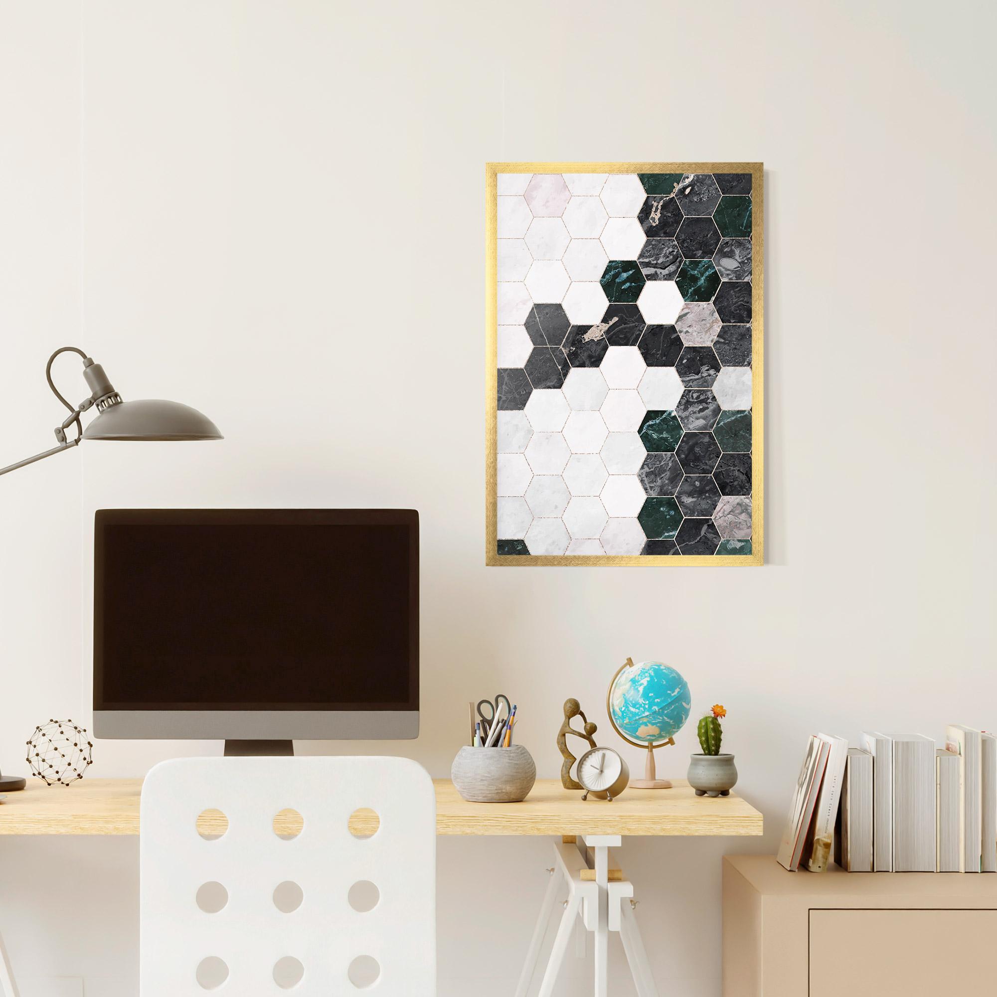 Plakat w Ramie Green Hexagon mockup 6