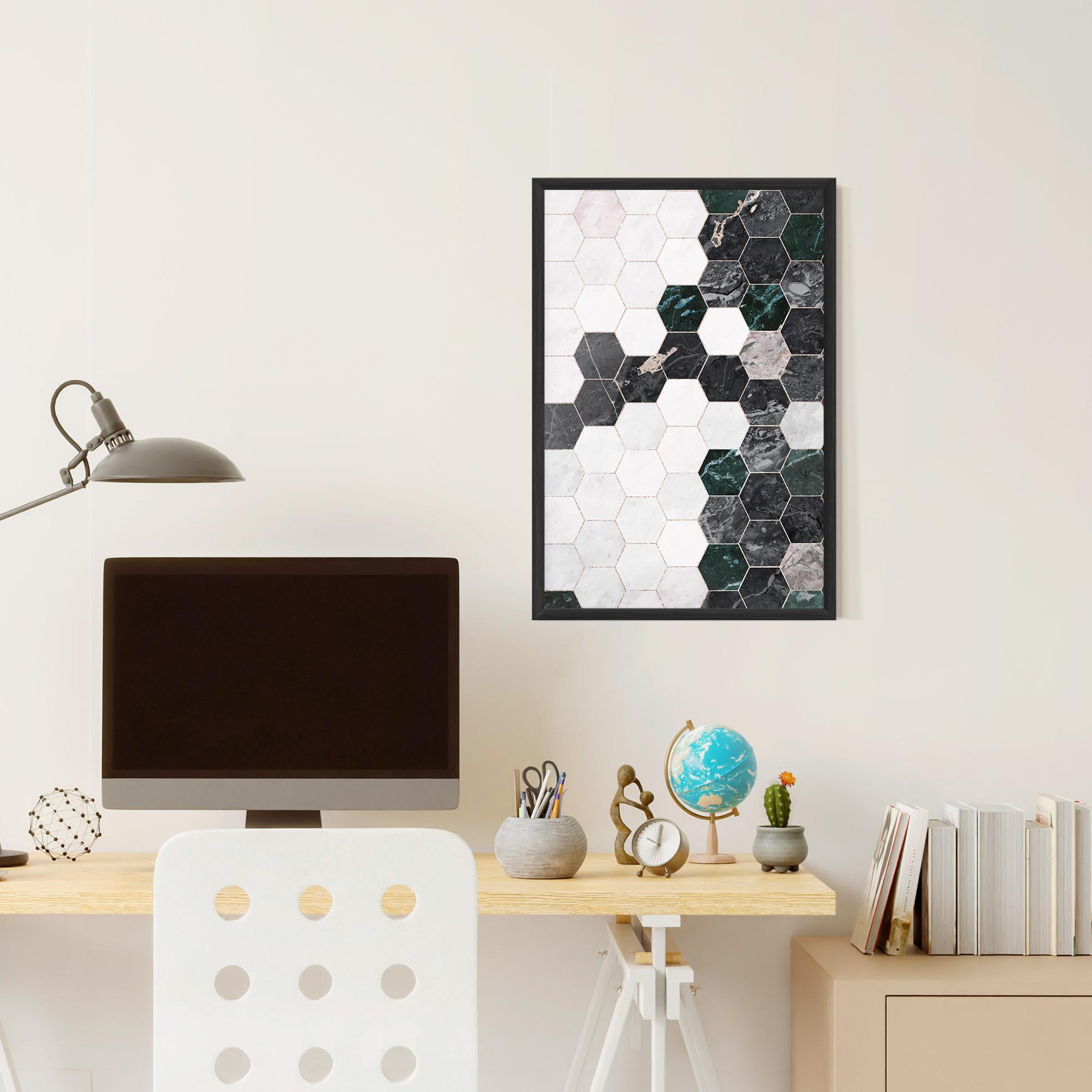 Plakat w Ramie Green Hexagon mockup 6
