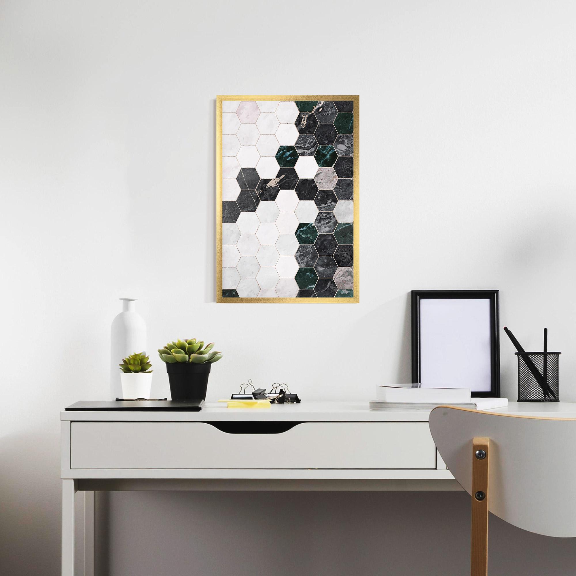 Plakat w Ramie Green Hexagon mockup 7