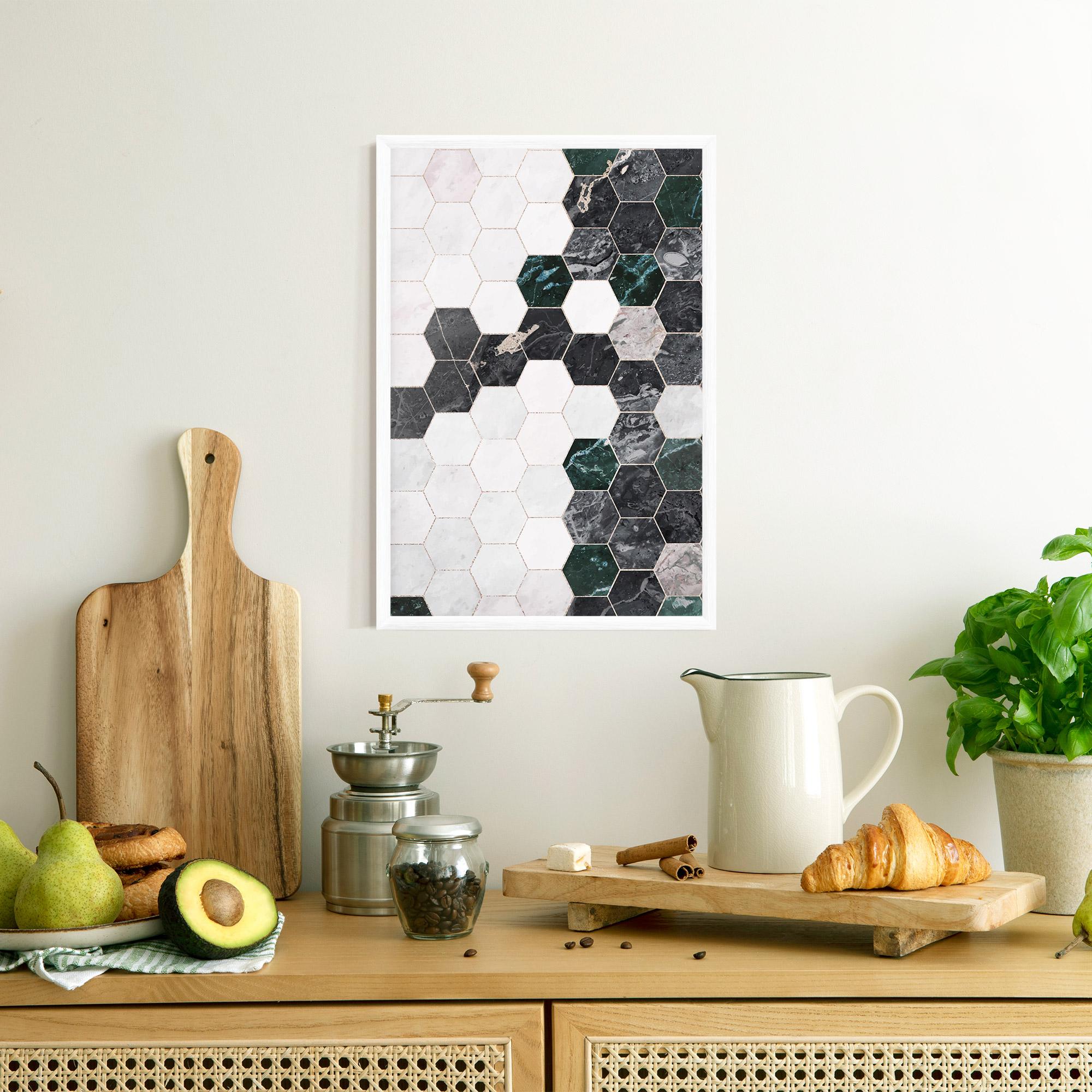 Plakat w Ramie Green Hexagon mockup 8
