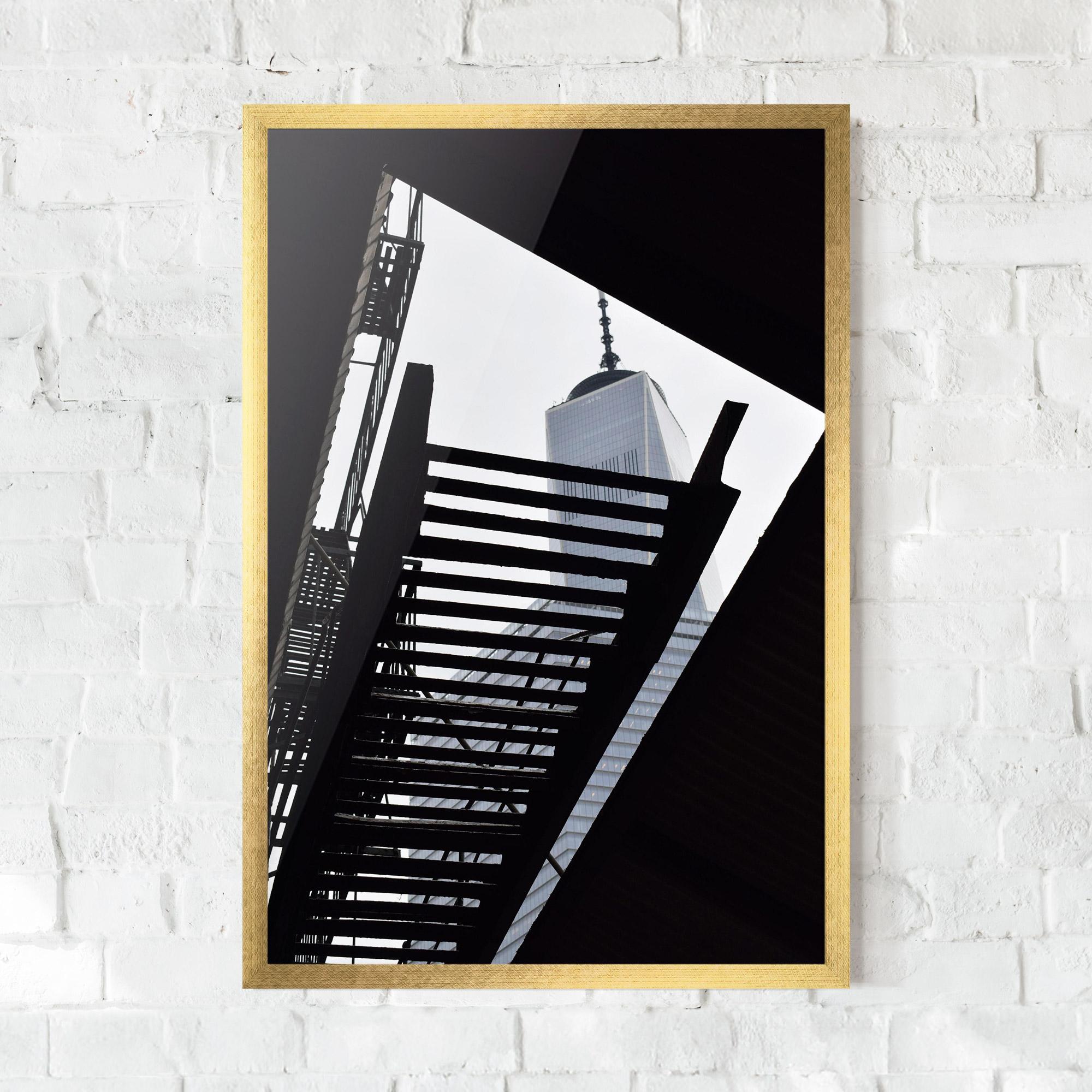 Plakat w Ramie Black Stairs Floating mockup 0