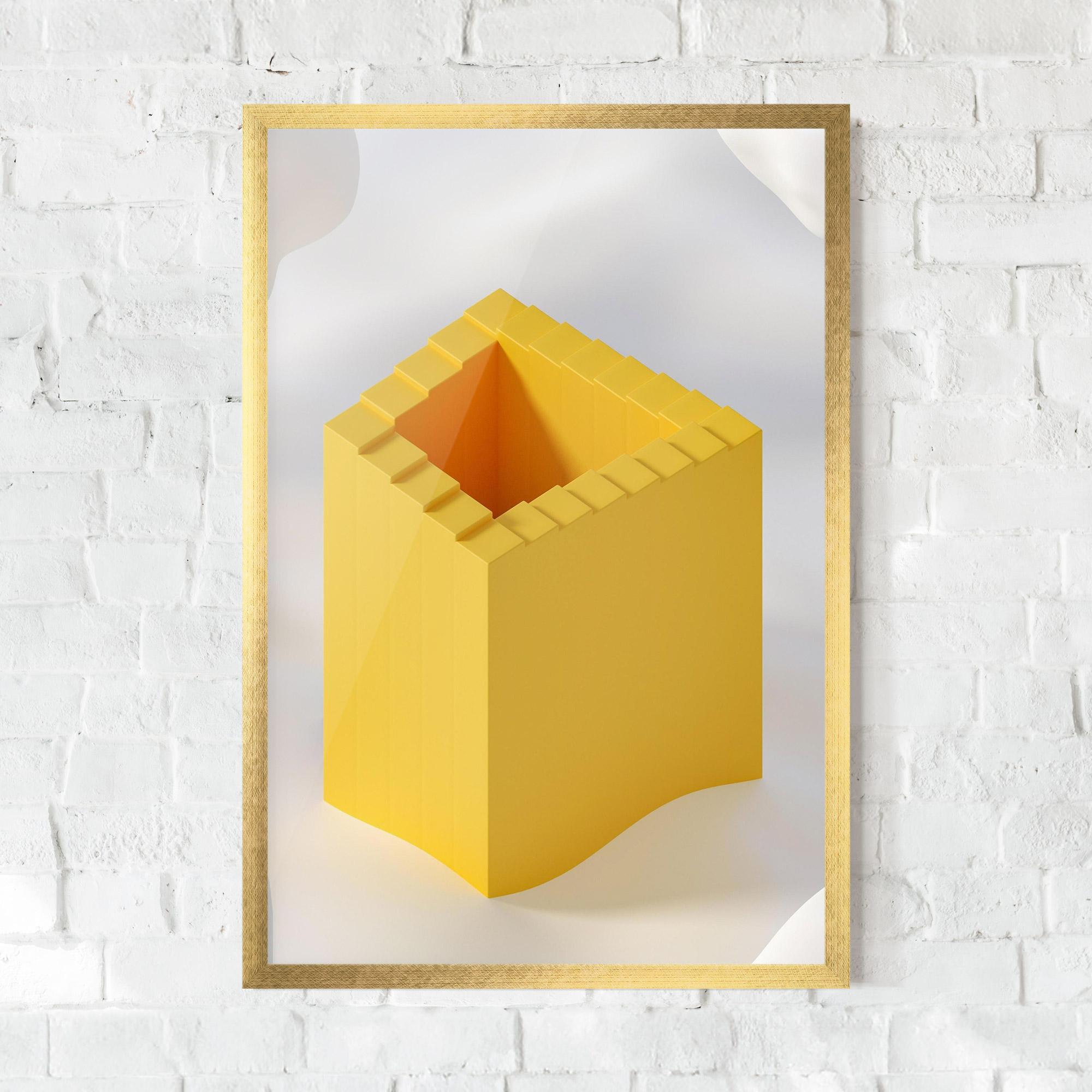 Plakat w Ramie Yellow Shape mockup 0