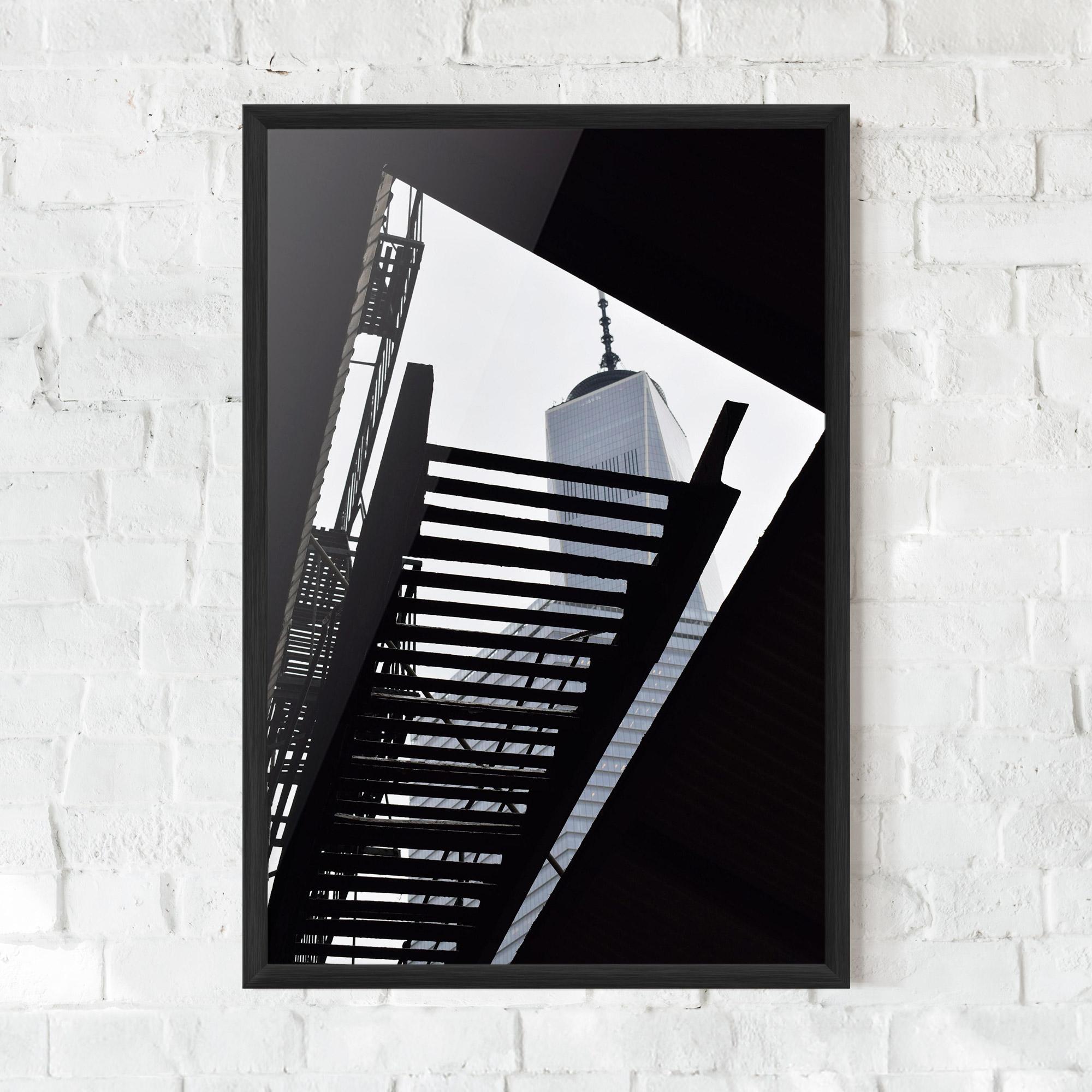 Plakat w Ramie Black Stairs Floating mockup 0