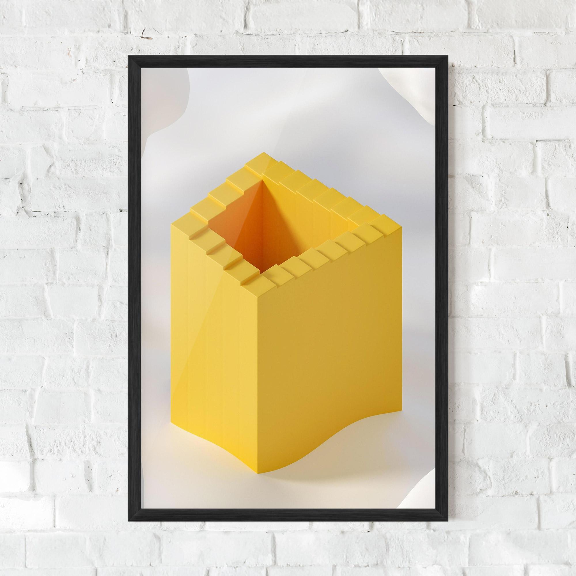 Plakat w Ramie Yellow Shape mockup 0