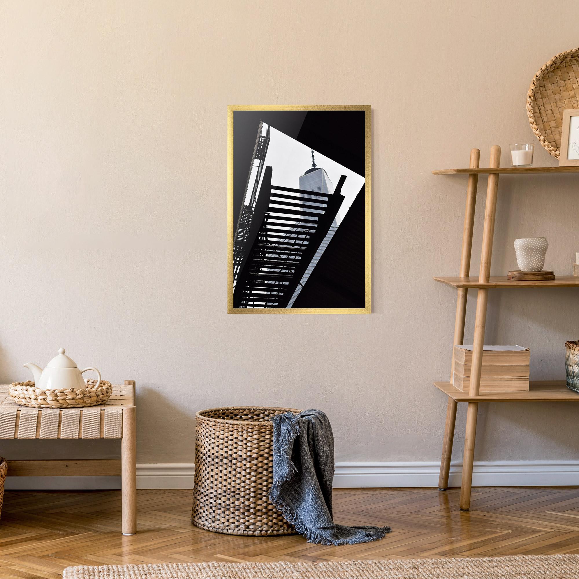 Plakat w Ramie Black Stairs Floating mockup 9