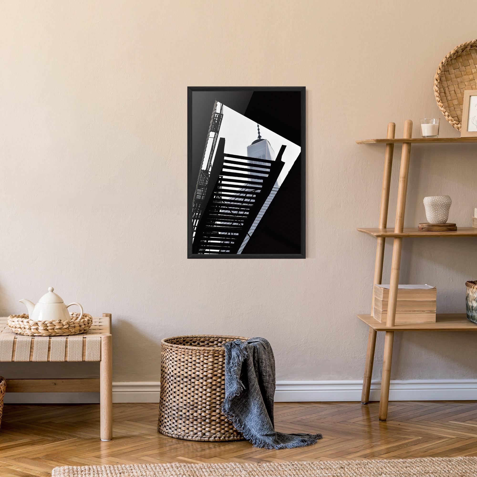 Plakat w Ramie Black Stairs Floating mockup 9