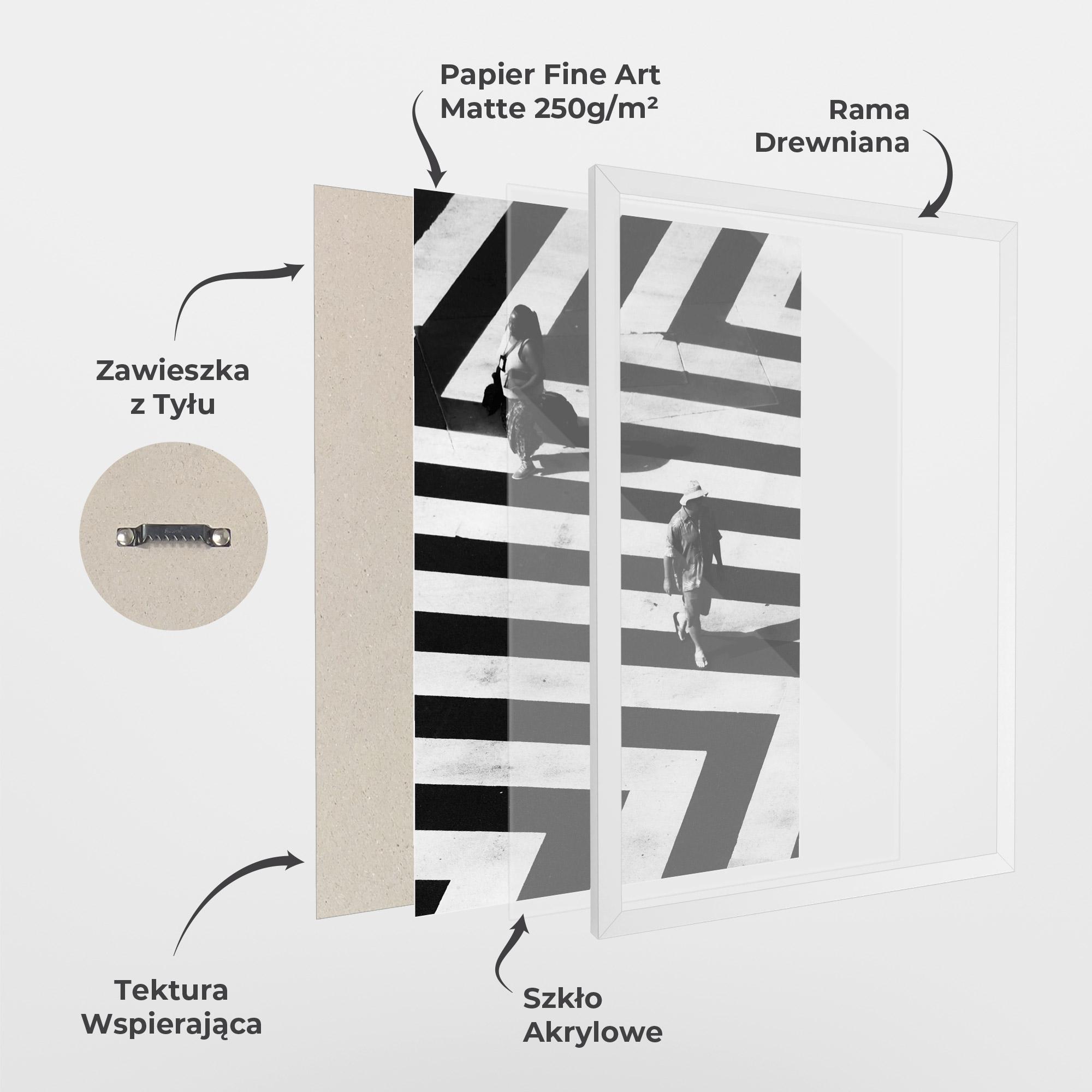 Plakat w Ramie Walking On Lines mockup 1