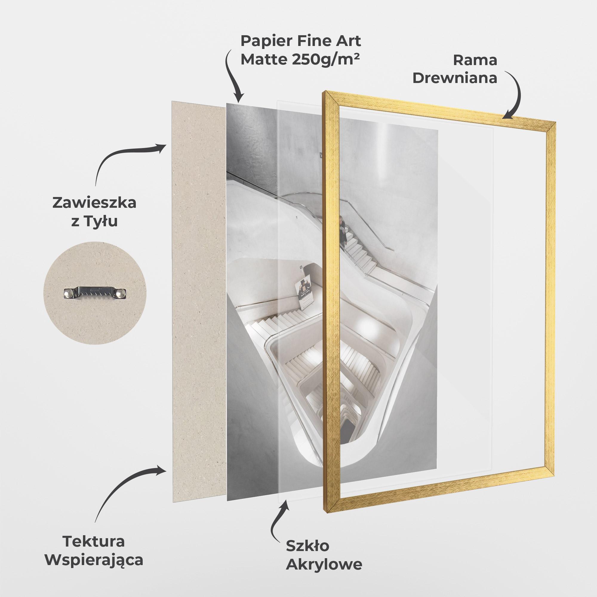 Plakat w Ramie White Stairs Spiral mockup 1