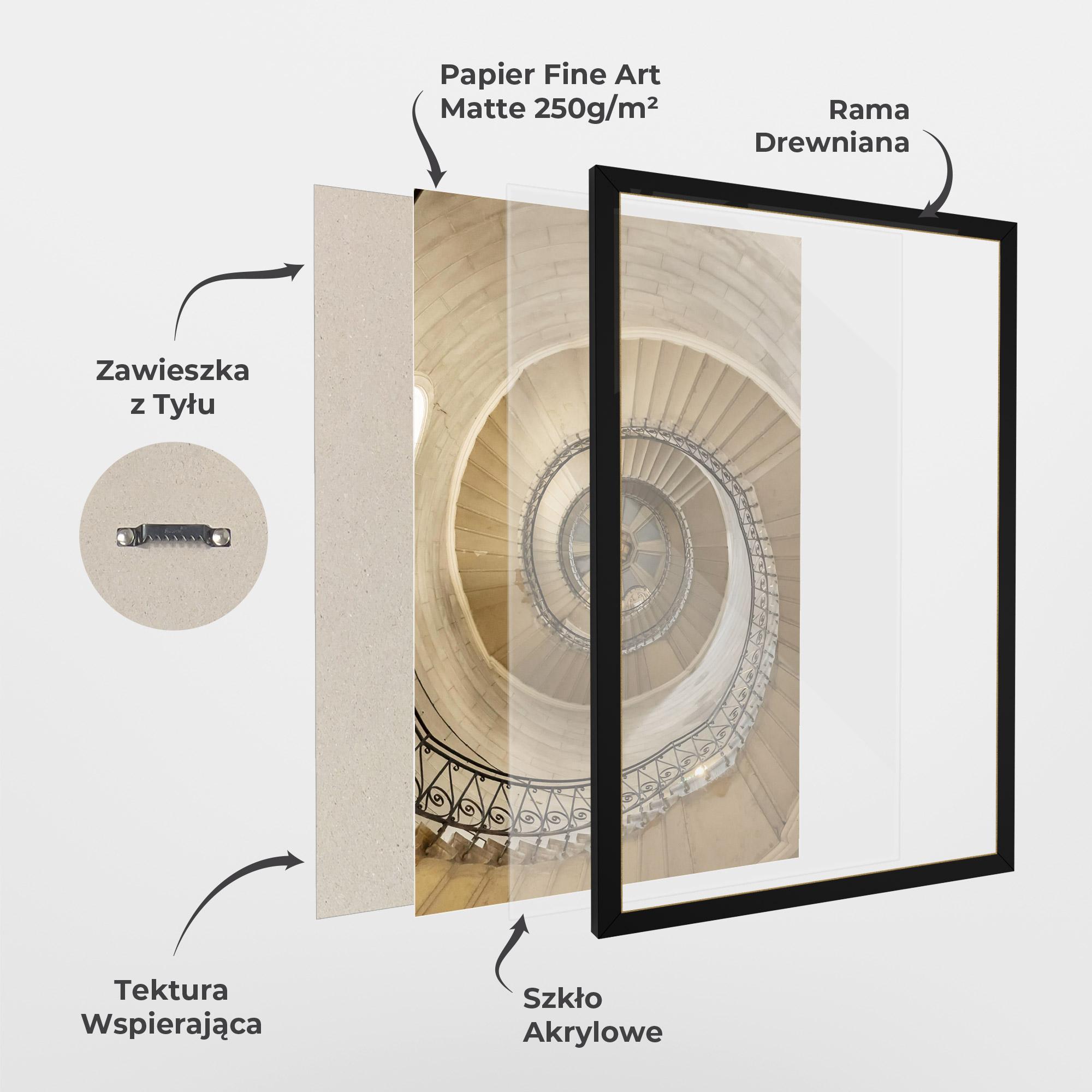 Plakat w Ramie Cream Down Stairs mockup 1