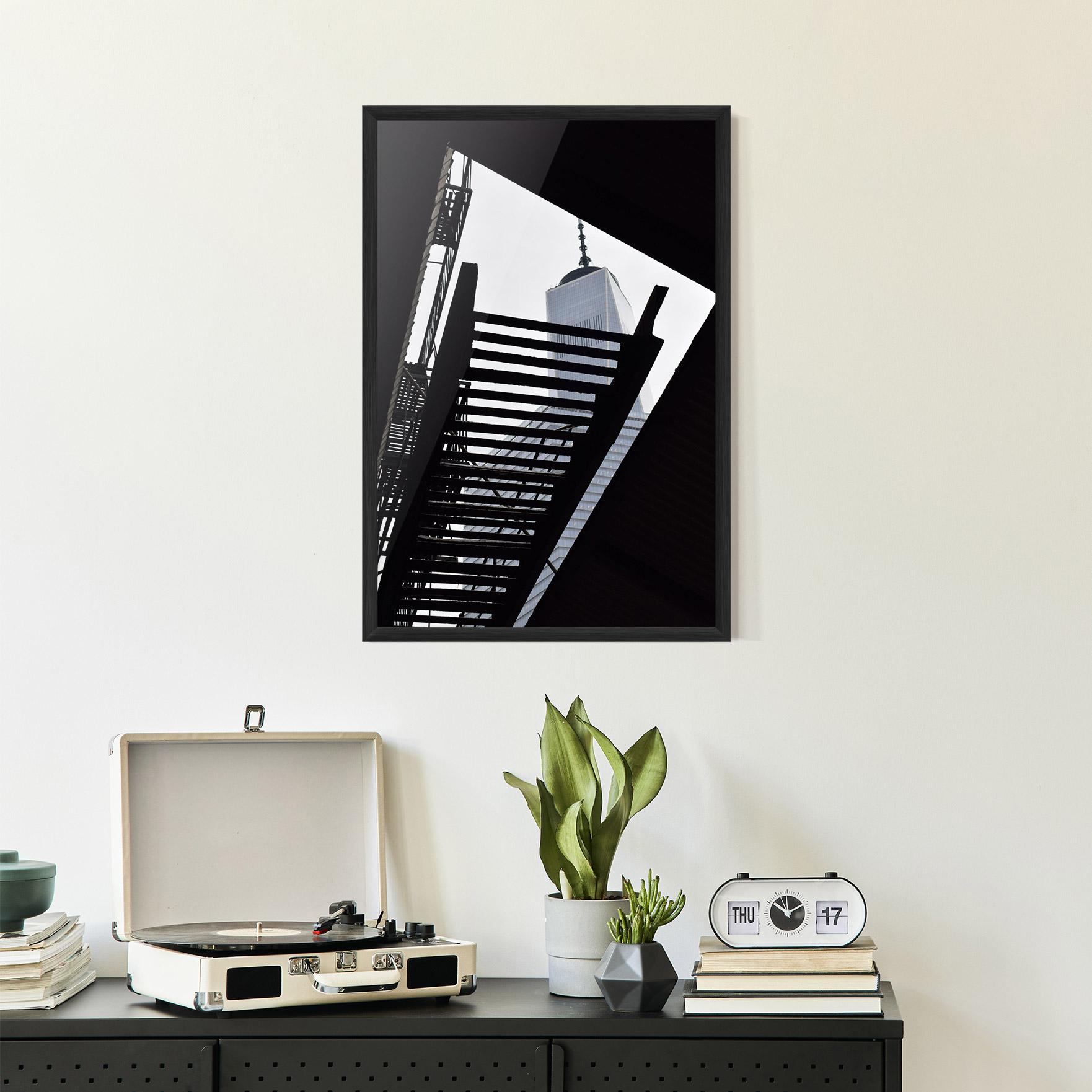 Plakat w Ramie Black Stairs Floating mockup 2