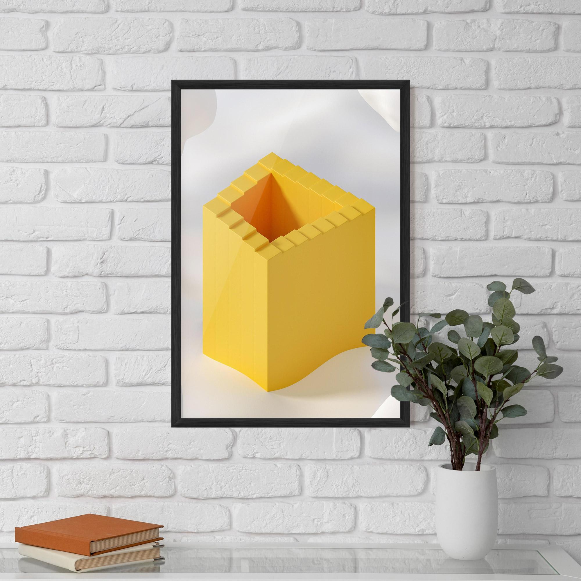 Plakat w Ramie Yellow Shape mockup 5