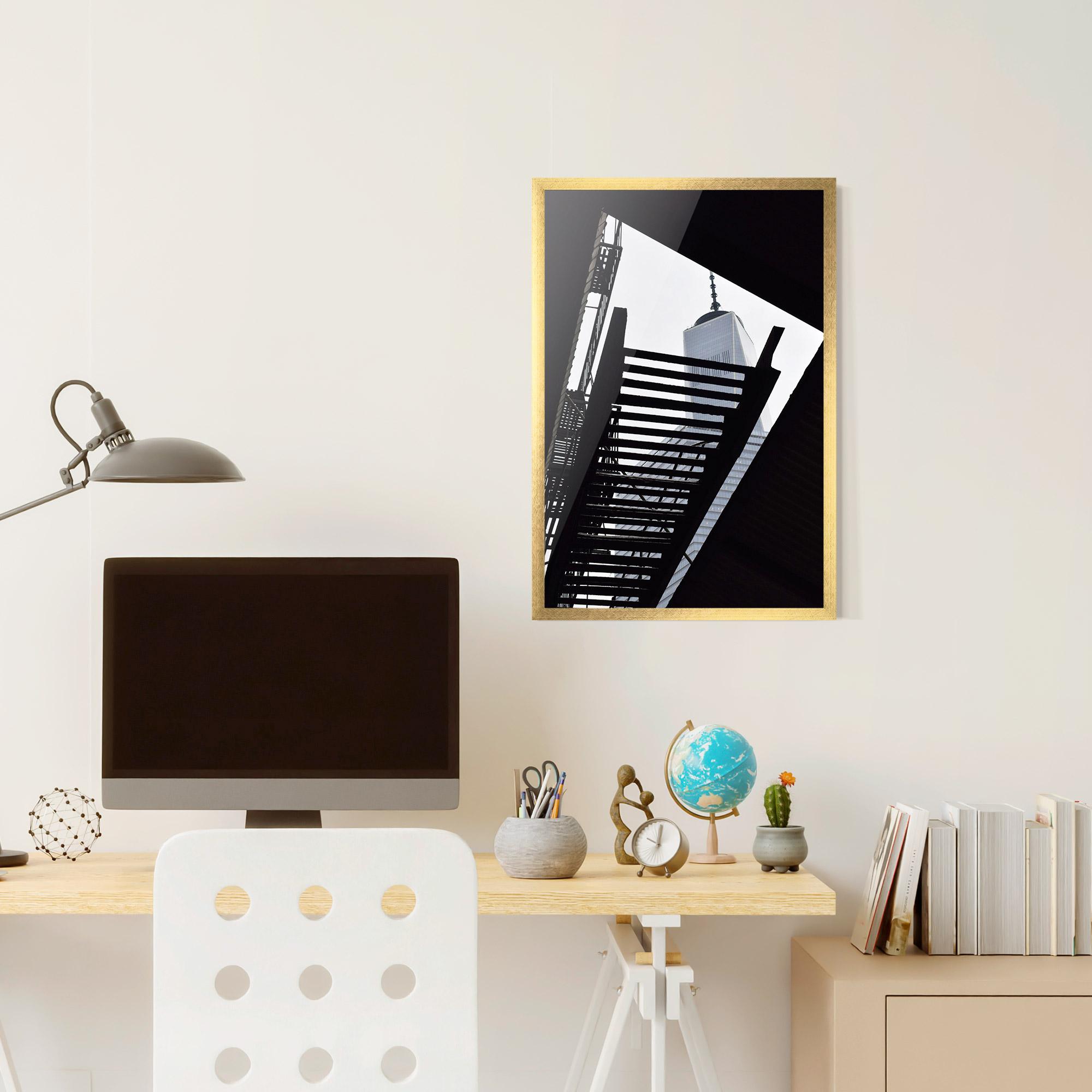 Plakat w Ramie Black Stairs Floating mockup 6
