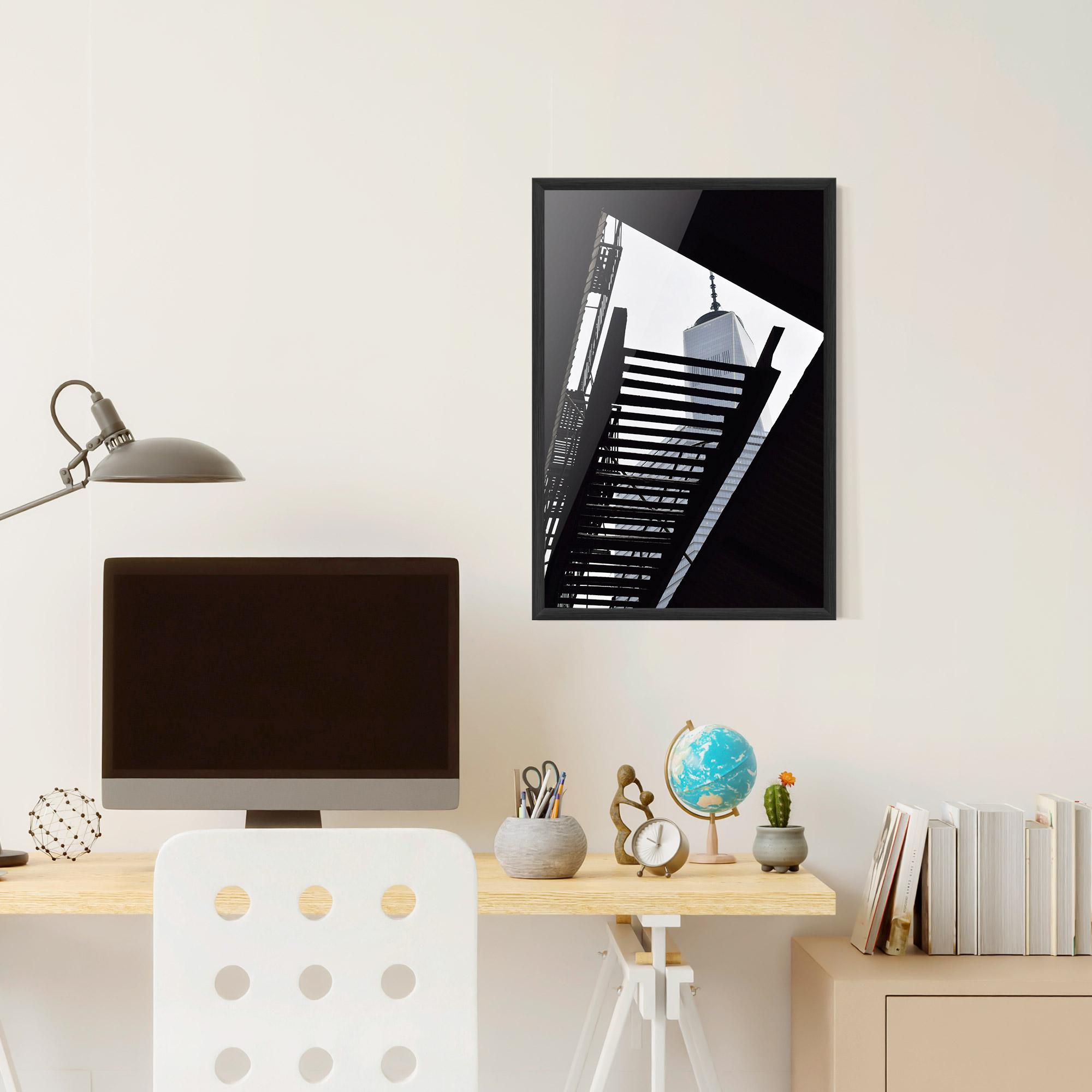 Plakat w Ramie Black Stairs Floating mockup 6
