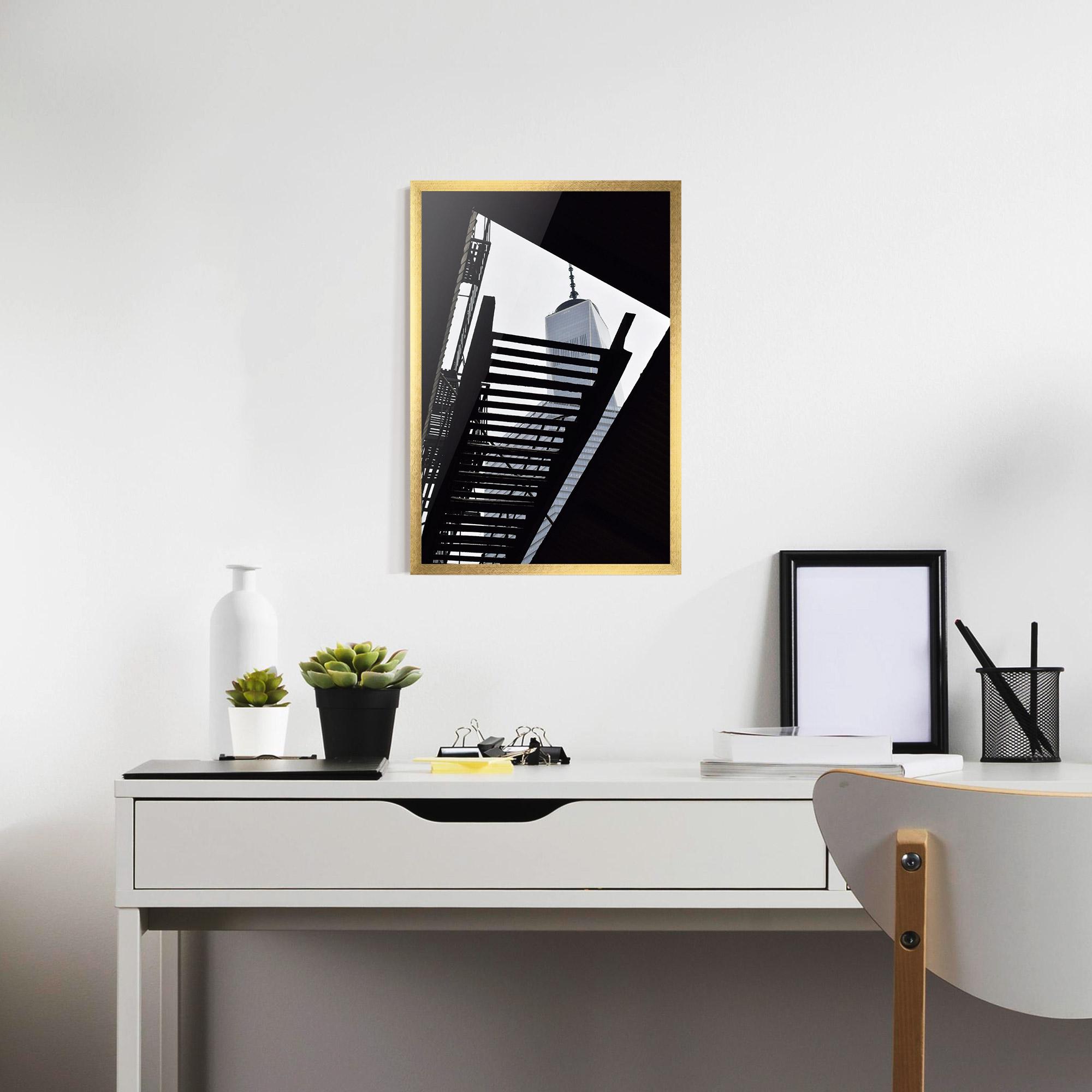 Plakat w Ramie Black Stairs Floating mockup 7