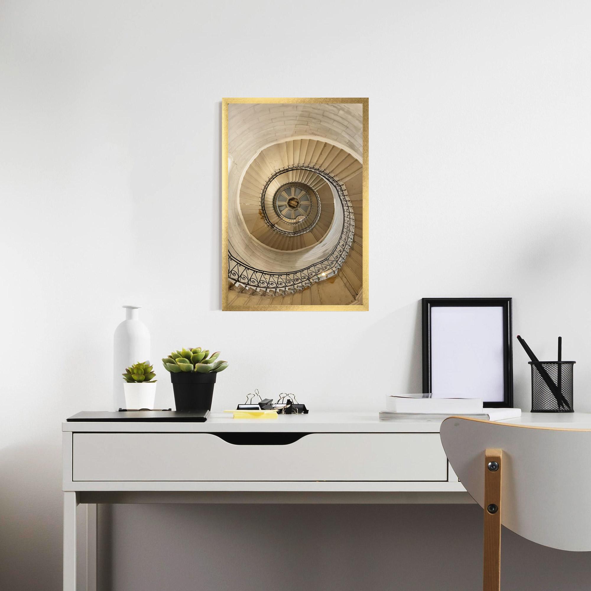 Plakat w Ramie Cream Down Stairs mockup 7