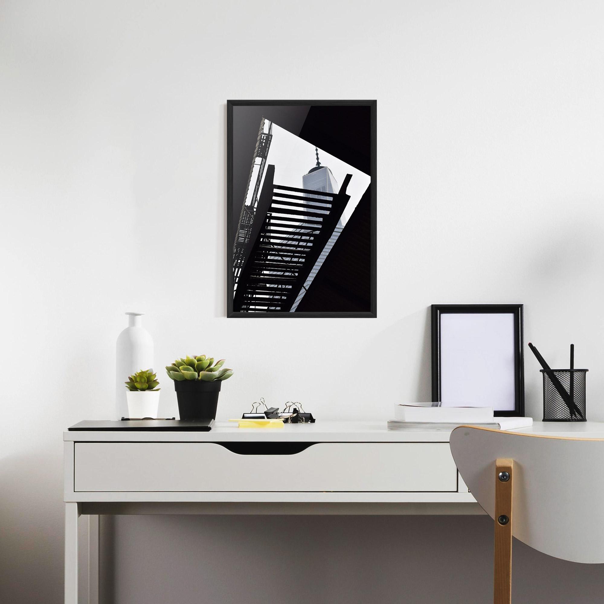 Plakat w Ramie Black Stairs Floating mockup 7