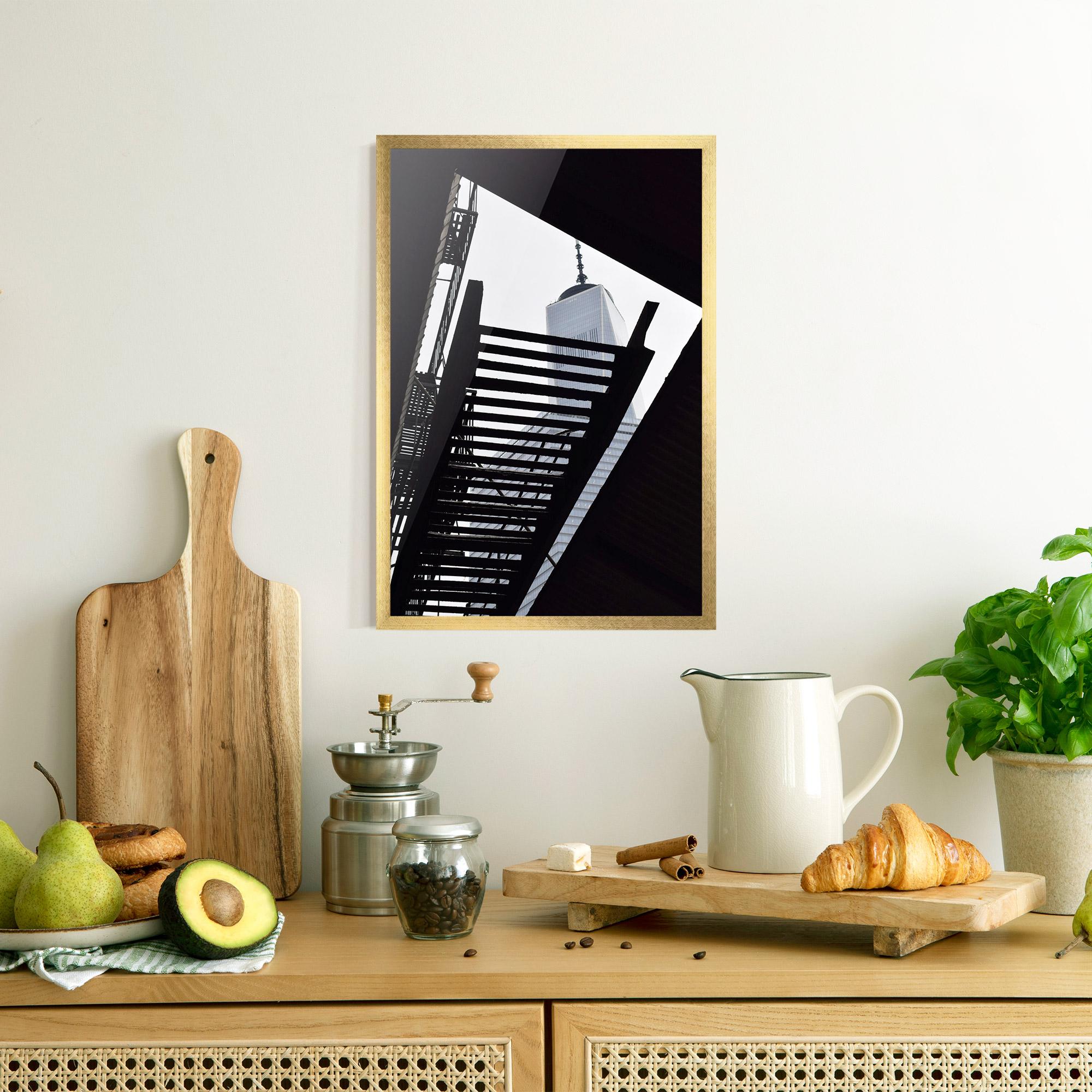 Plakat w Ramie Black Stairs Floating mockup 8