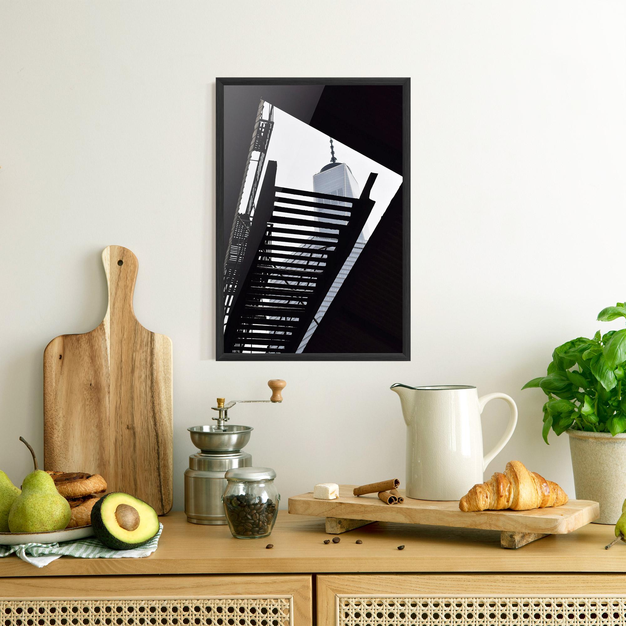 Plakat w Ramie Black Stairs Floating mockup 8