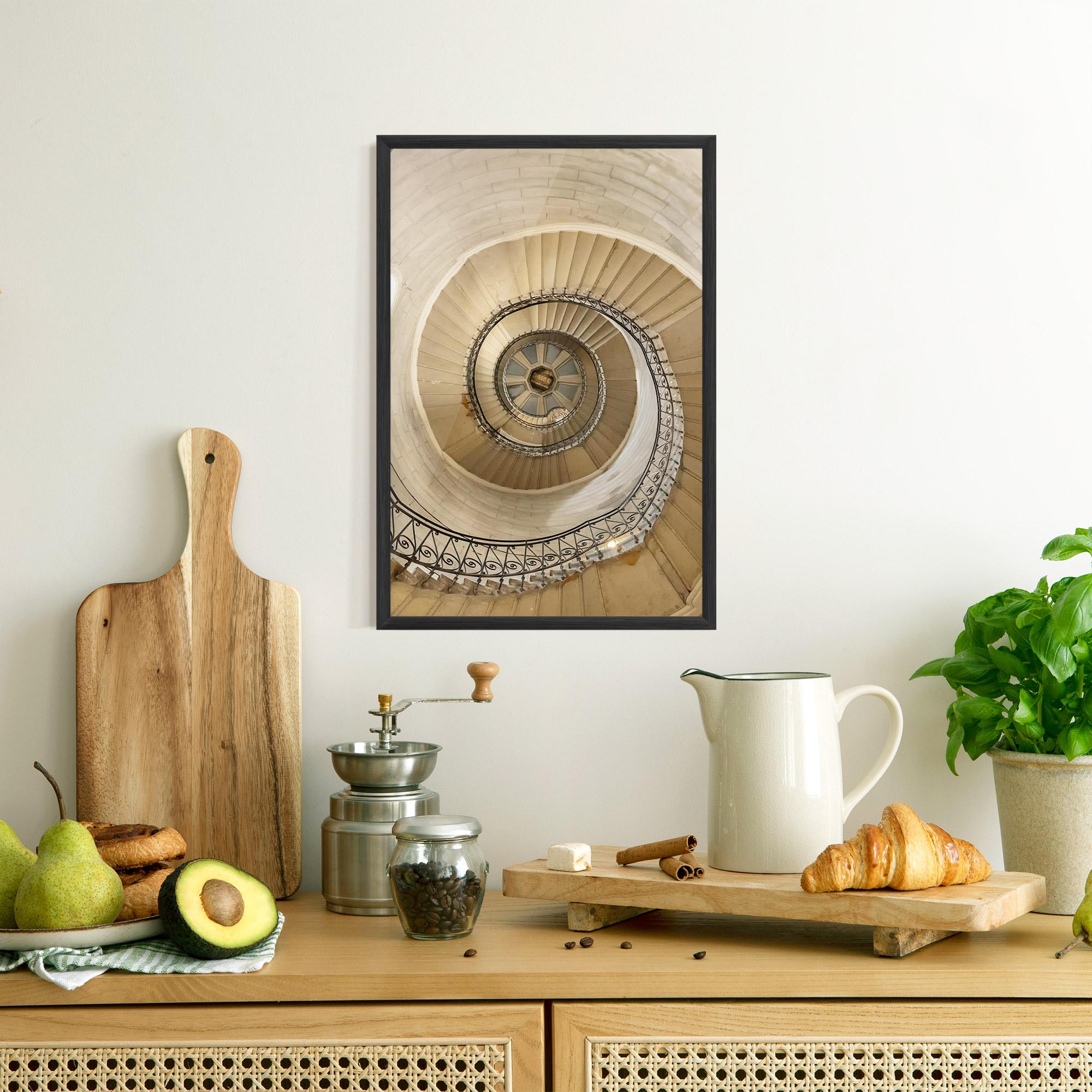 Plakat w Ramie Cream Down Stairs mockup 8