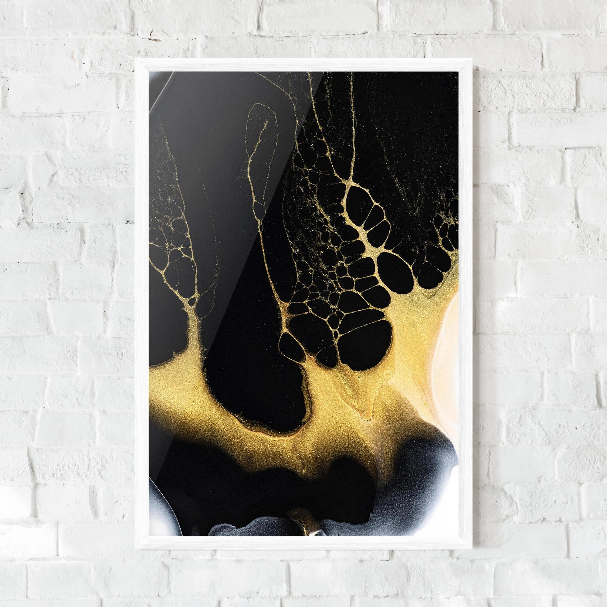 Plakat w Ramie Black Golden Marble mockup 0