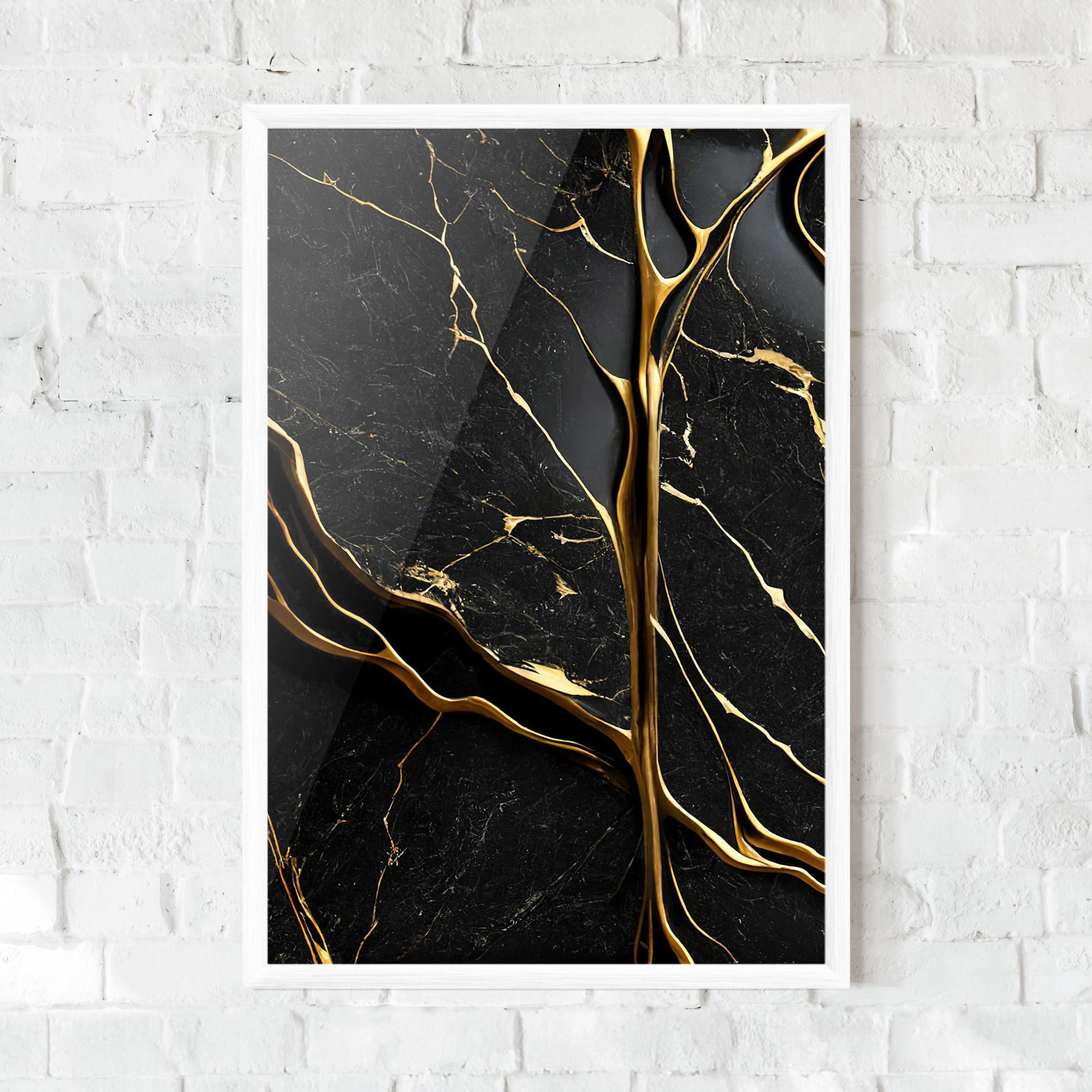 Plakat w Ramie Black Square Marble mockup 0