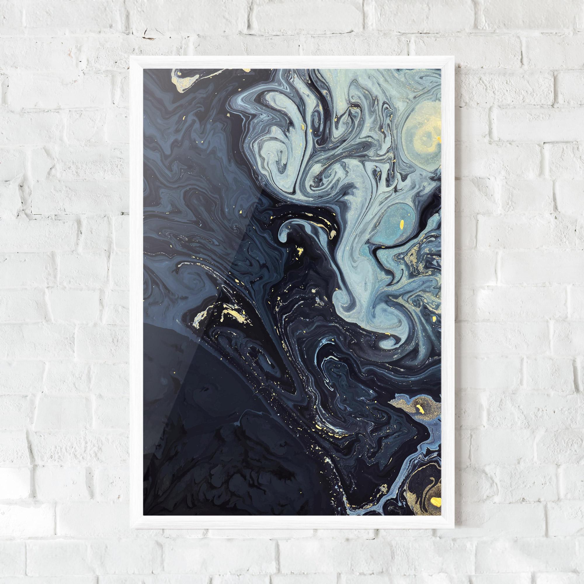 Plakat w Ramie Dark Blue Painting mockup 0