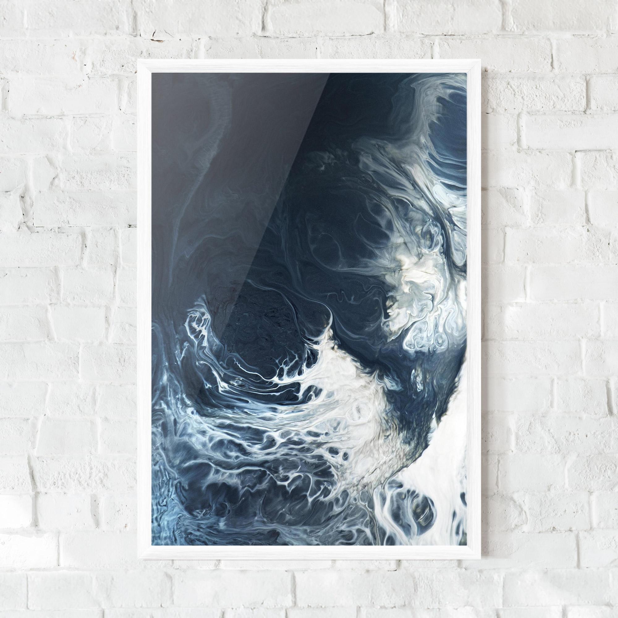 Plakat w Ramie Dark Blue Wave mockup 0