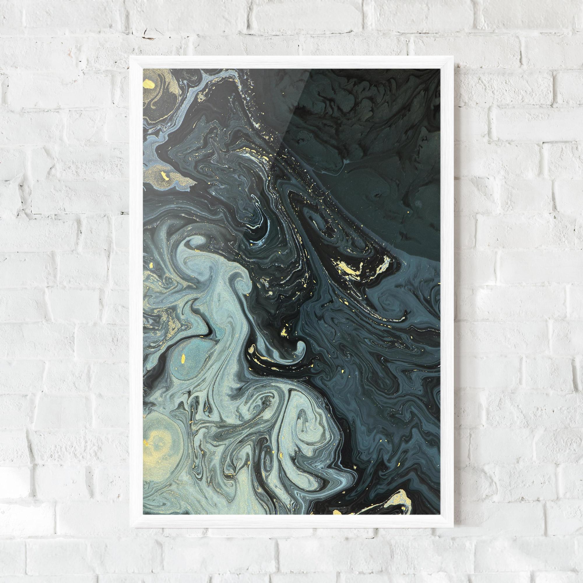 Plakat w Ramie Dark Green Painting mockup 0