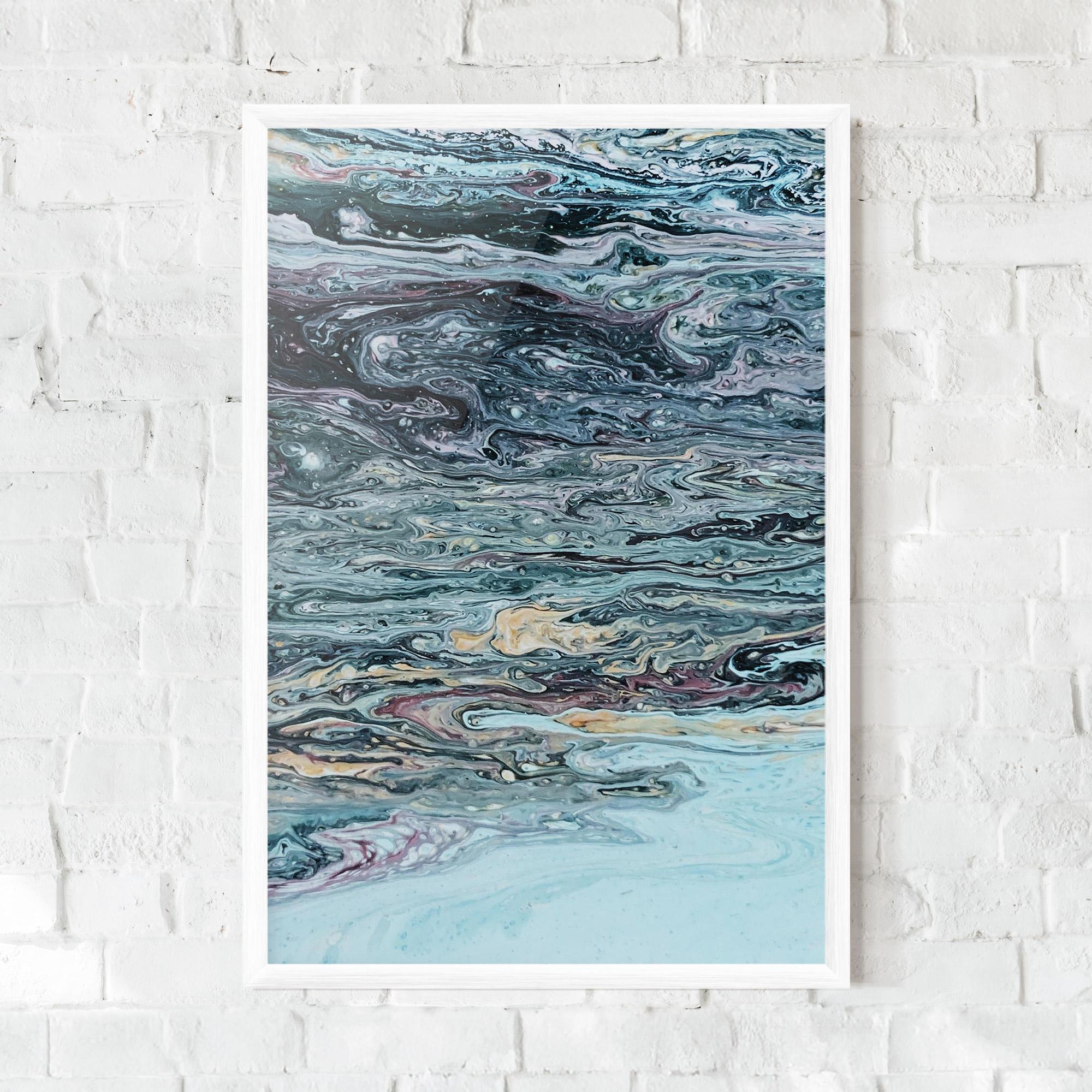 Plakat w Ramie Light Blue Abstract mockup 0