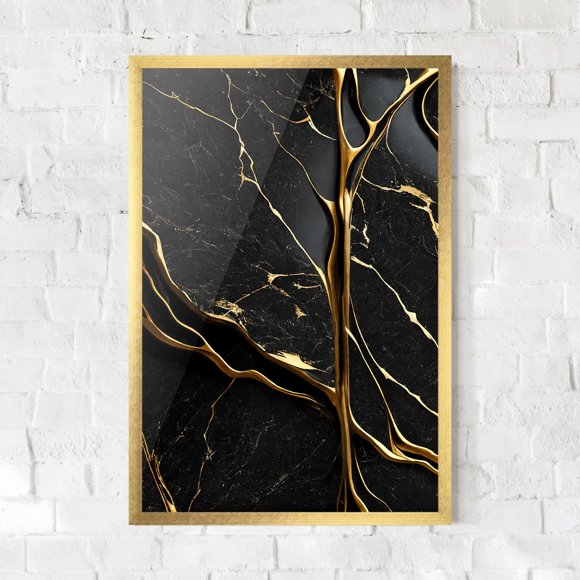 Plakat w Ramie Black Square Marble mockup 0