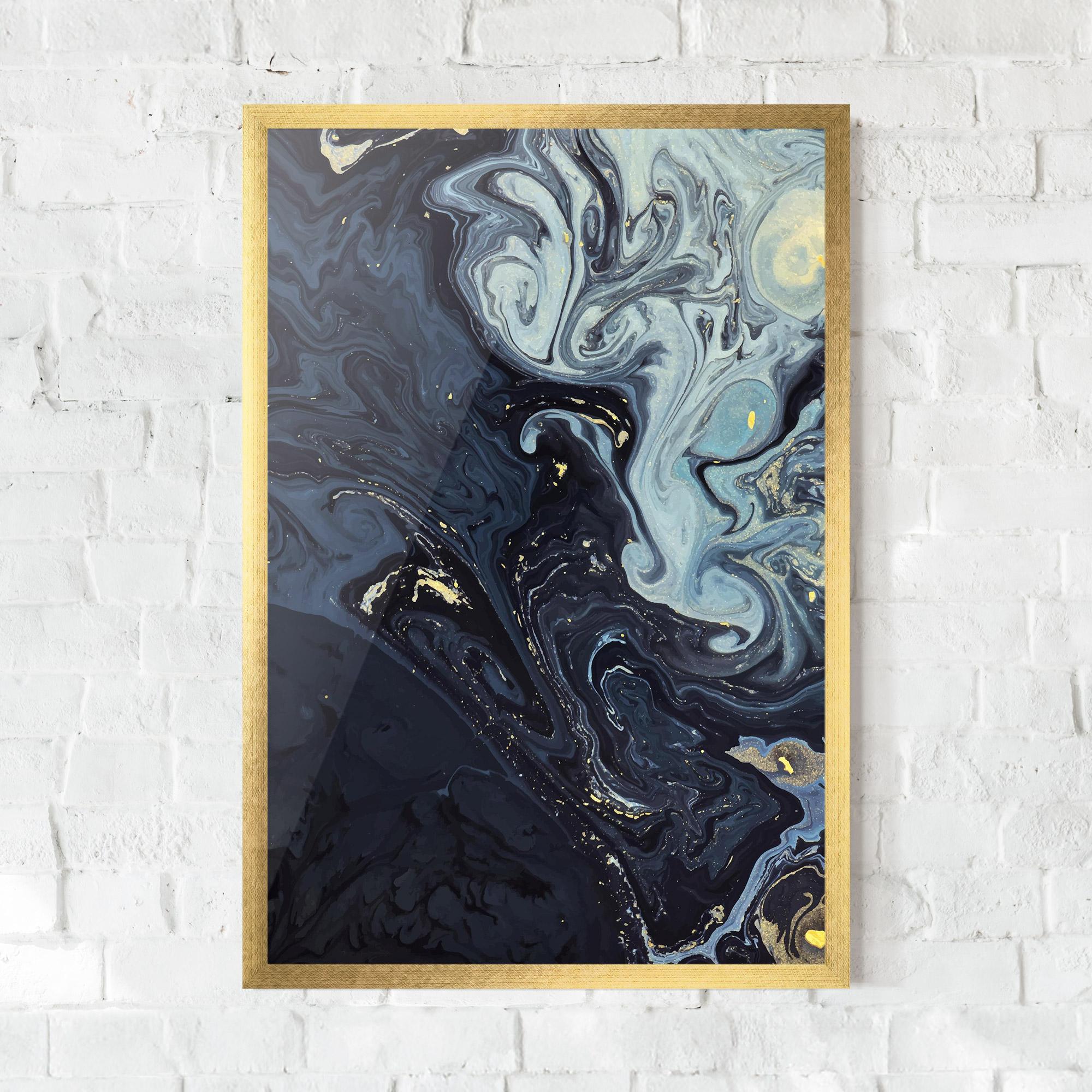 Plakat w Ramie Dark Blue Painting mockup 0