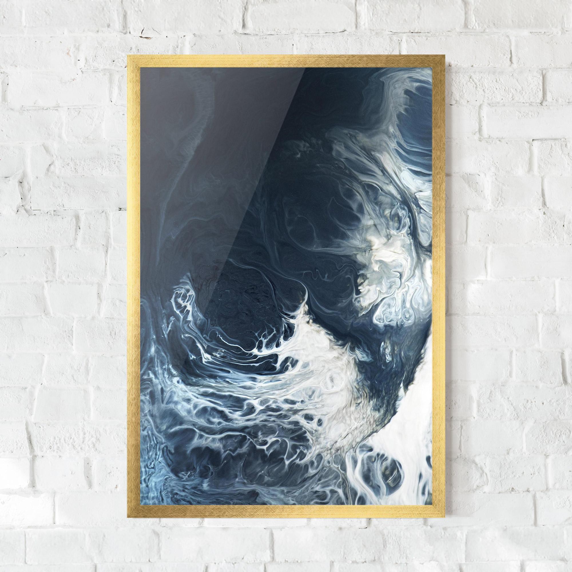 Plakat w Ramie Dark Blue Wave mockup 0