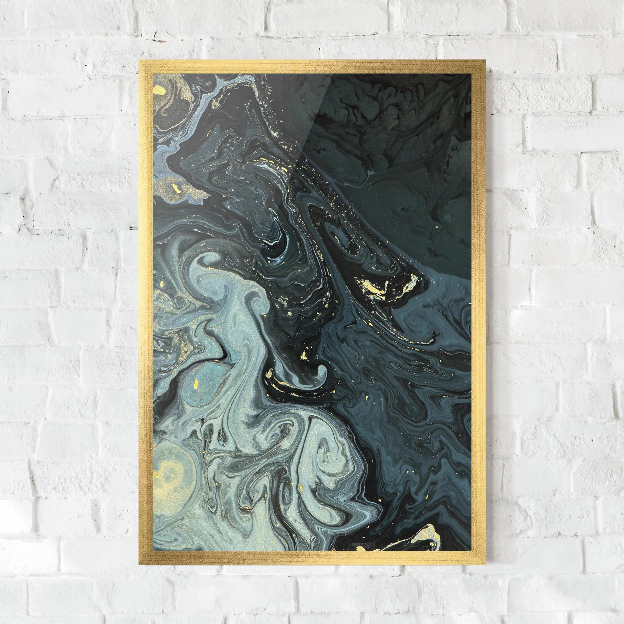 Plakat w Ramie Dark Green Painting mockup 0