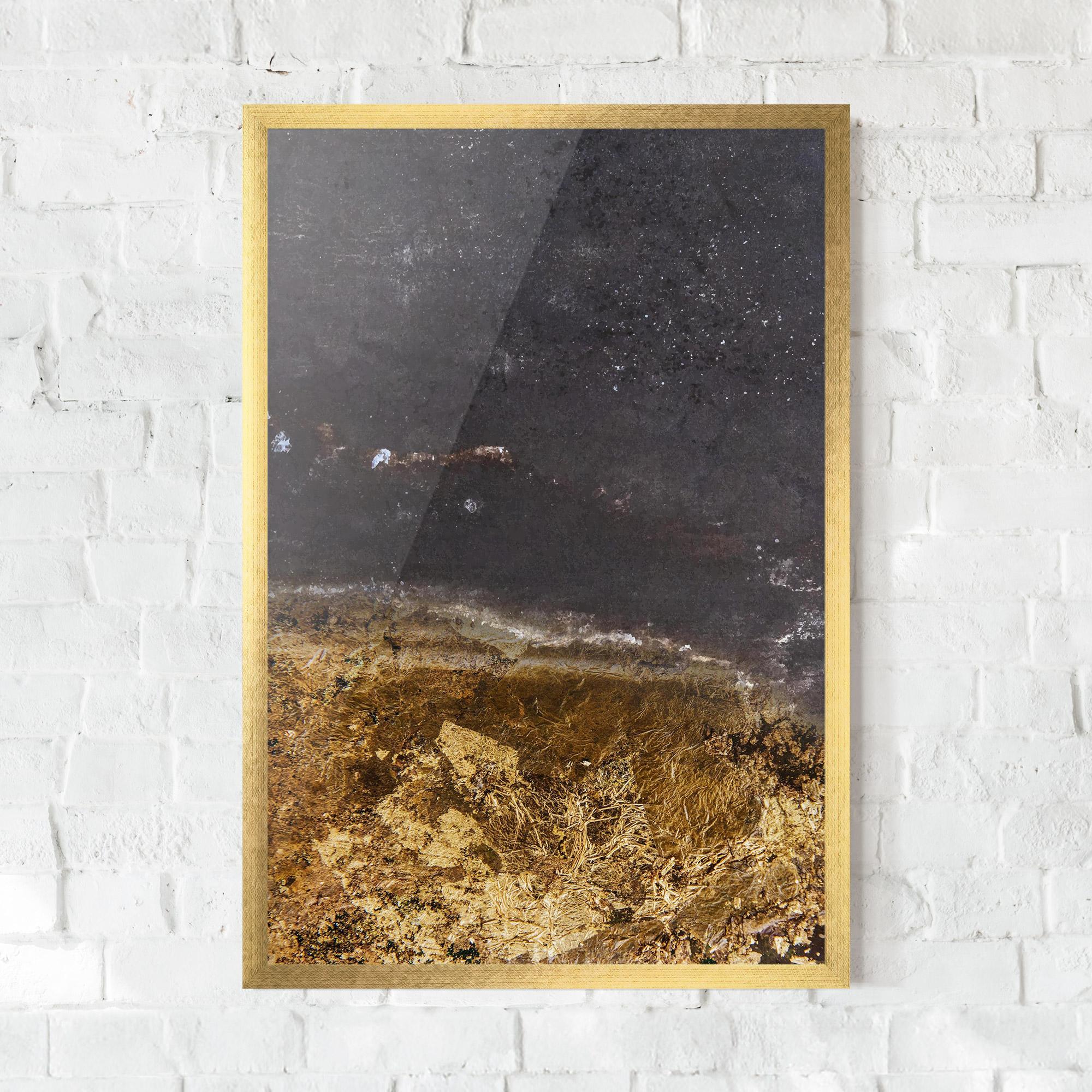 Plakat w Ramie Gold Dark Grey mockup 0