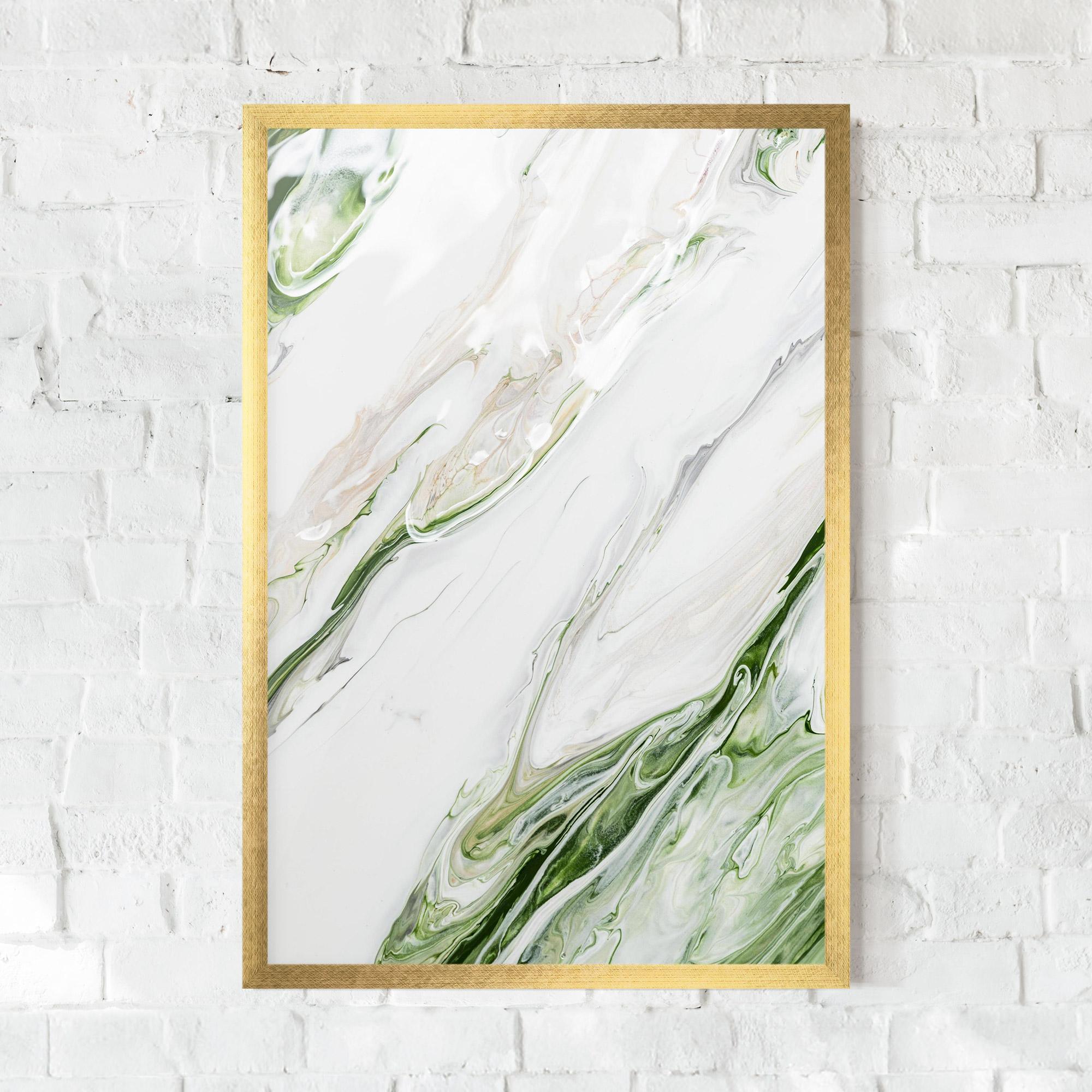 Plakat w Ramie Light Green Liquid mockup 0